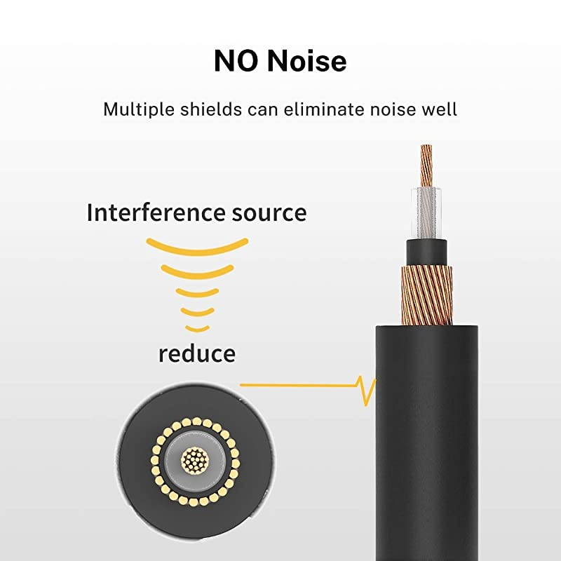 Flat Patch Cables for Guitar Effect Pedal 6 Inch Save Space Clear Sound 1/4" TS Right Angle 3 Packs