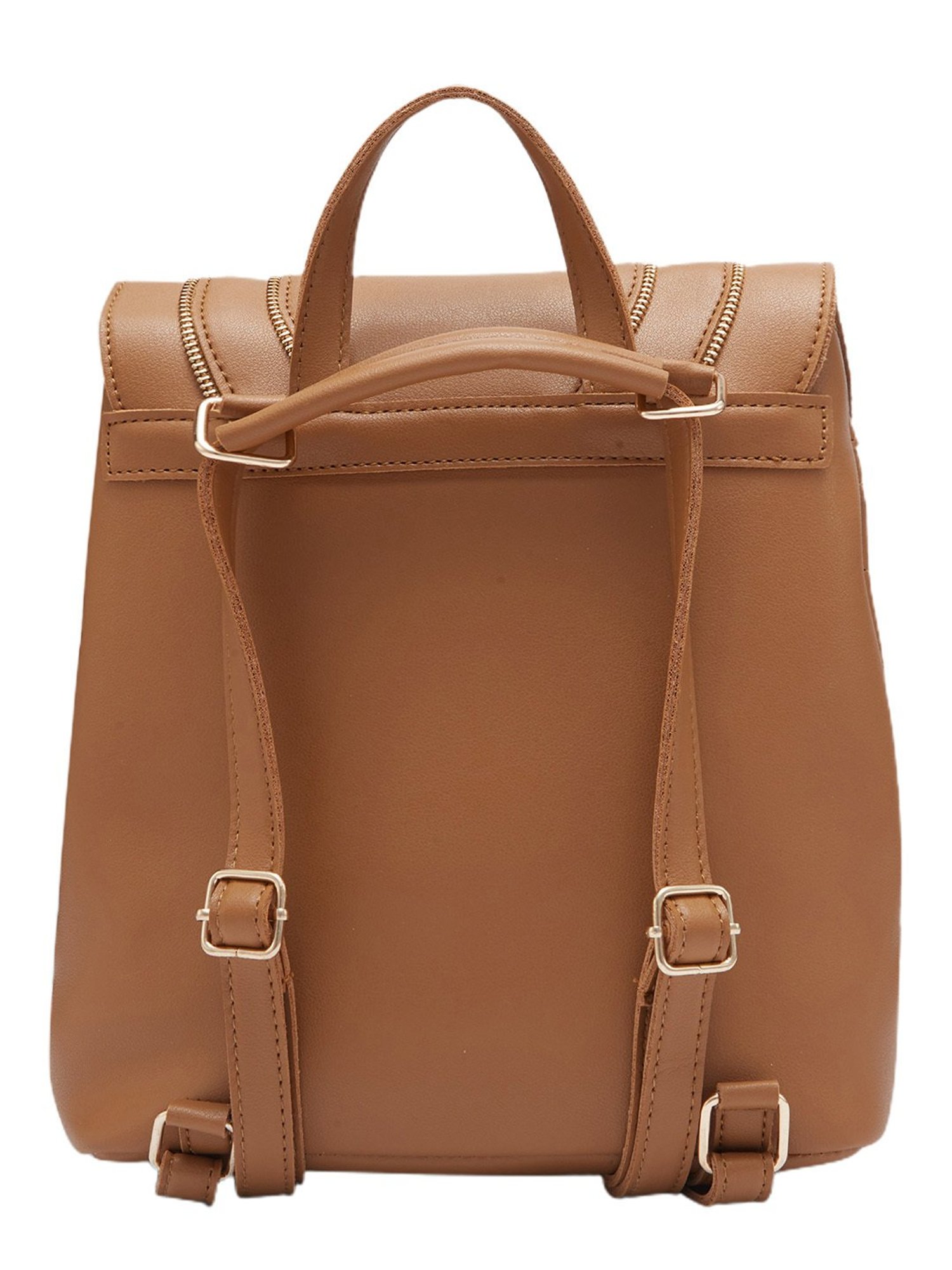 Globus Women Tan Solid Vegan Leather Backpack