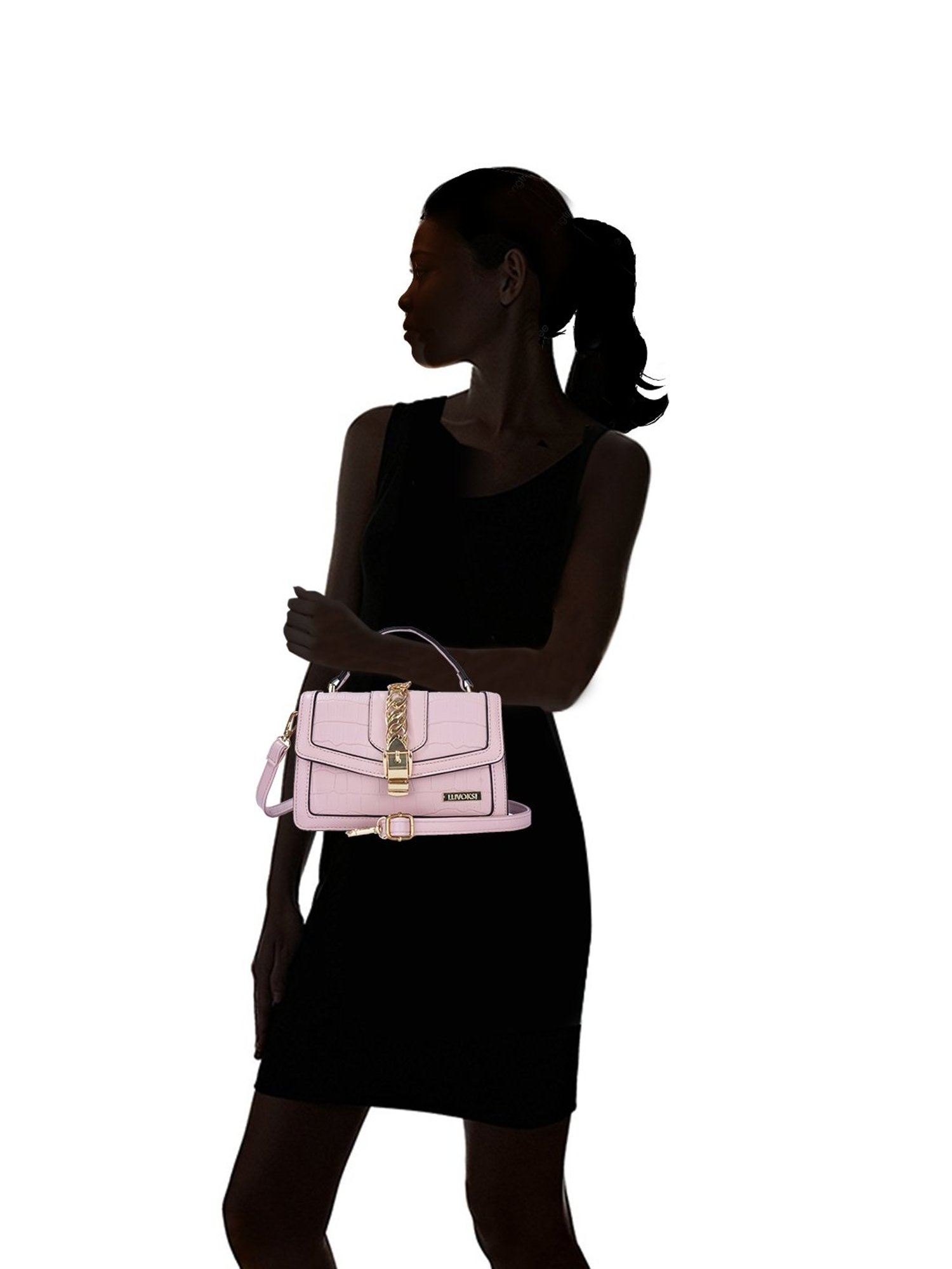 Luvoksi Pink Textured Medium Satchel Handbag