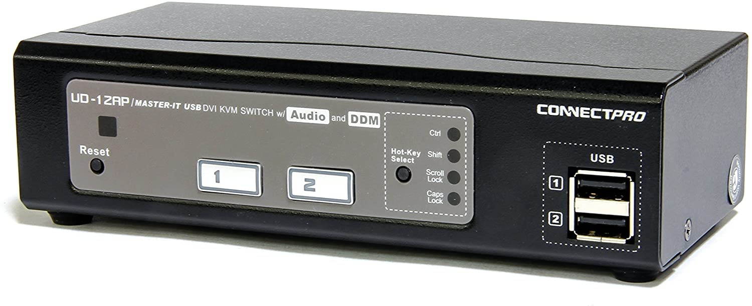 Ud-12ap-Kit 2port Usb Dvi Audio Kvm W/ Ddm & Active Ddc & 6ft Cable