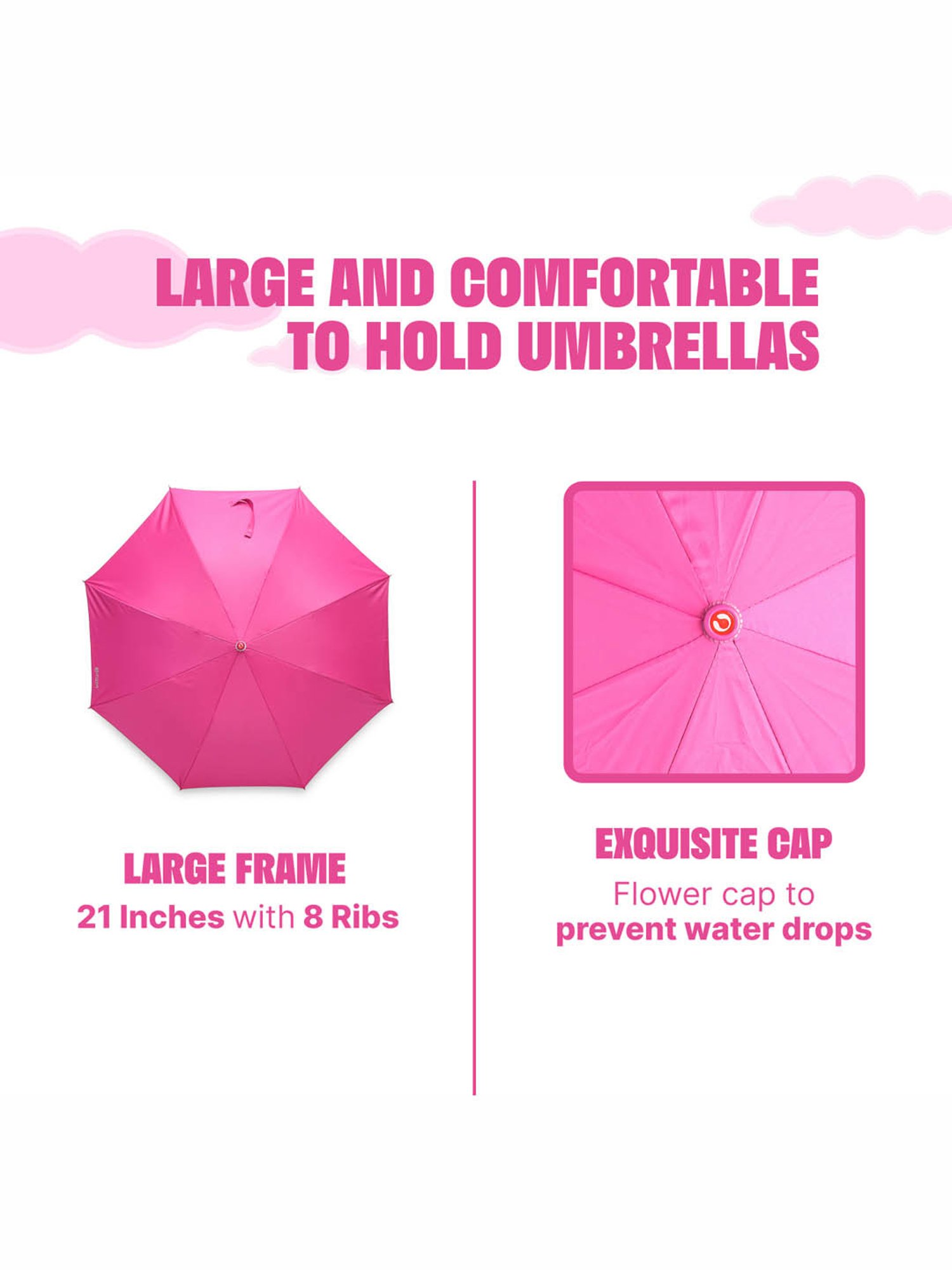 Citizen Pink Solid Free Size Umbrella