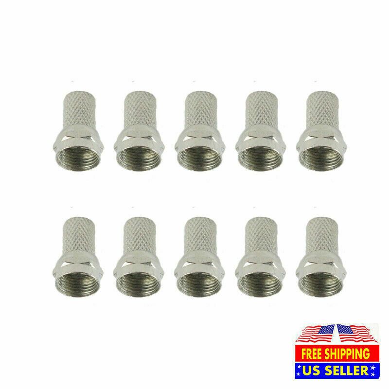 10x RG6 F-Type Male Twist-On Coax Coaxial Cable RF Connector Adapter F Type TV