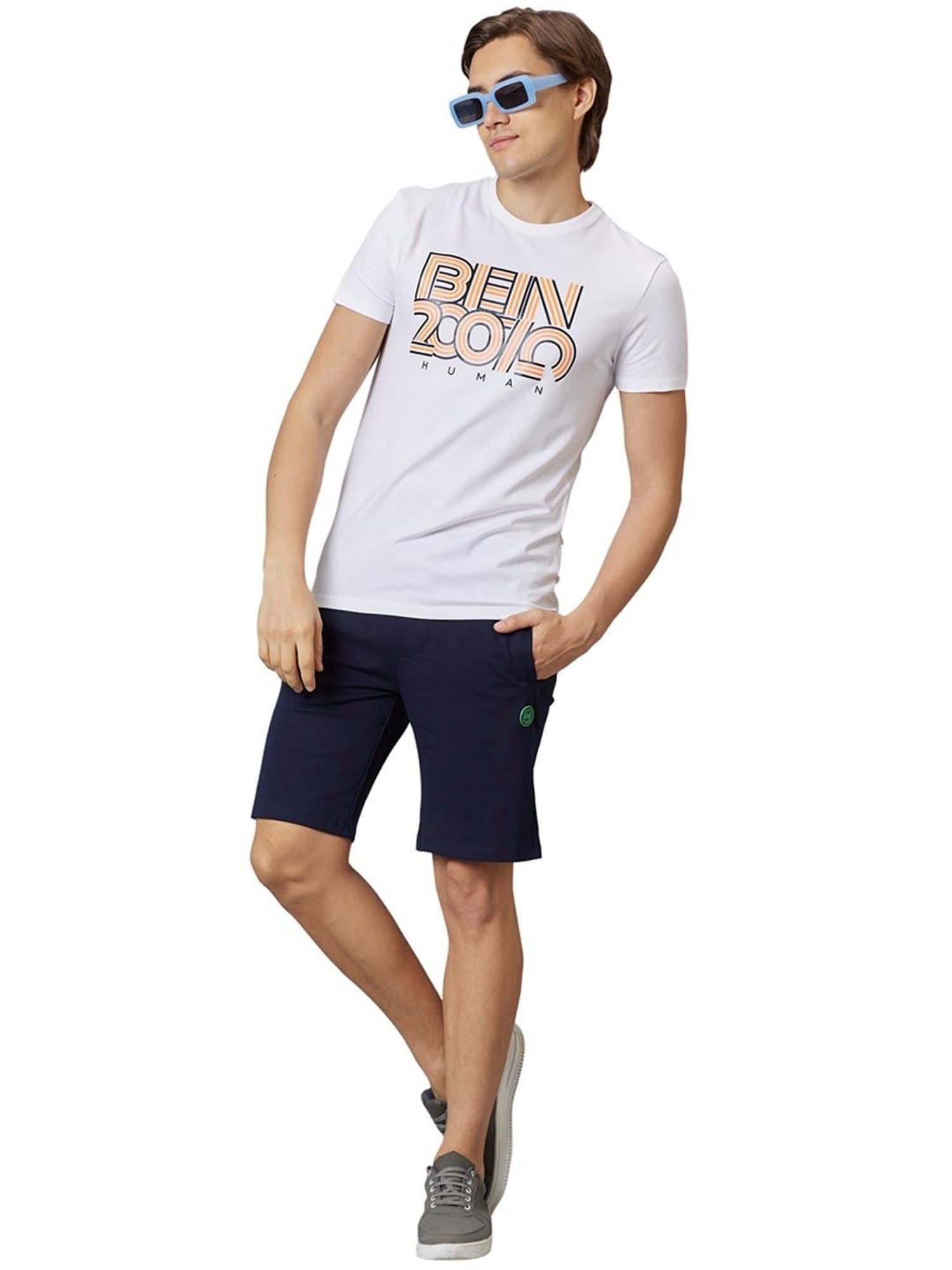 Being Human Blue Regular Fit Shorts