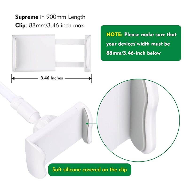 Cell Phone Holder  Universal Flexible Long Arms Mobile Phone Holder Desktop Bed Lazy Bracket Mobile Stand Support All Mobiles for Bedroom Kitchen Office Bathroom Supreme in 900mm Length