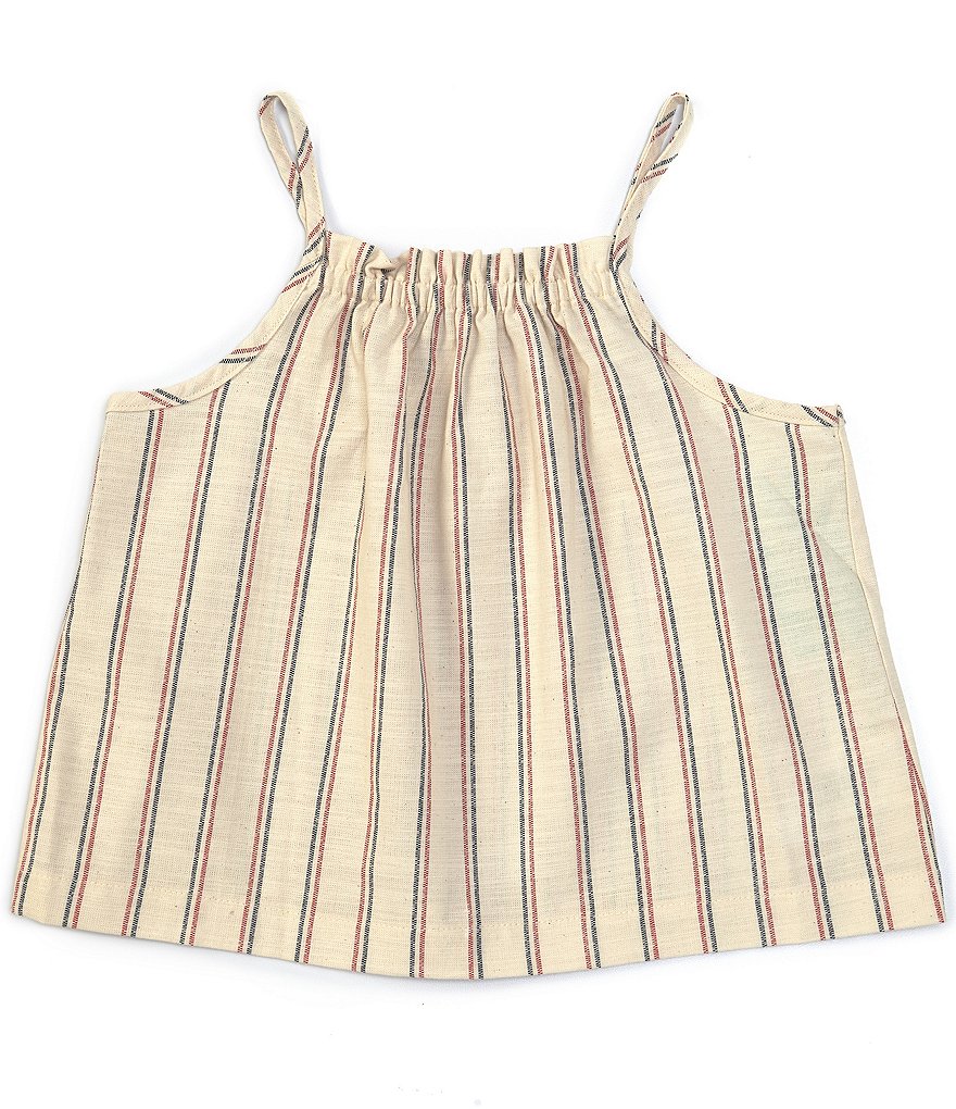 Copper Key Big Girls 7-16 Ruffle-Detail Striped Tank Top