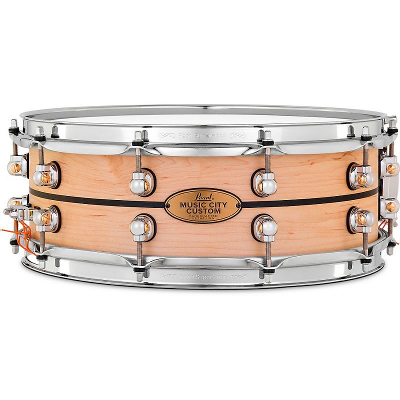 Pearl Music City Custom Solid Shell Snare Maple with Ebony Inlay 14 x 5 in.