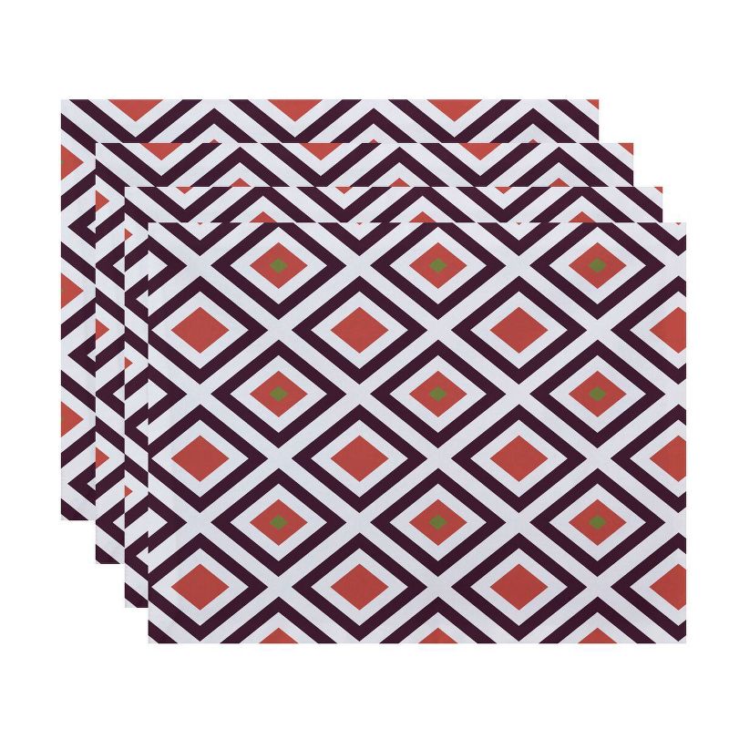 Set of 4 Purple Diamond Placemat - E by design