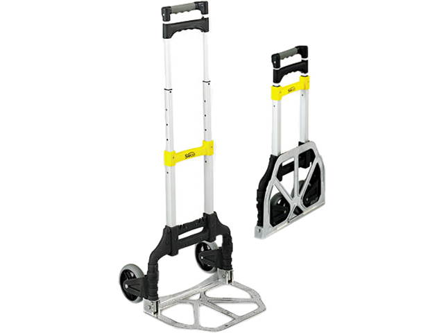 Safco 4049 Stow & Go Cart, 110lb Capacity, 15-1/4w x 16d x 39h, Aluminum