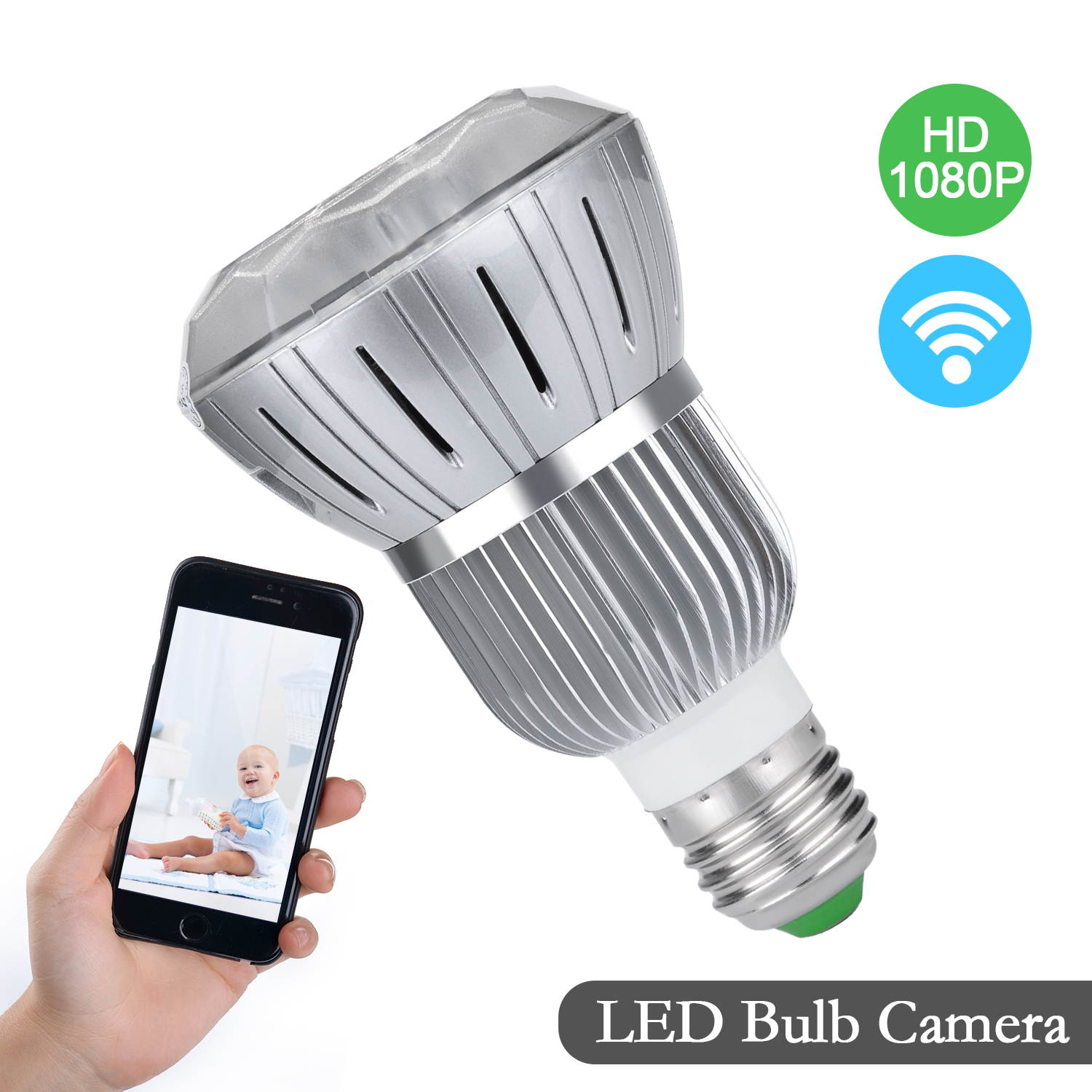 Full HD 1080P  Hidden spy Camera WIFI IP Light Bulb Camera Motion Detection CCTV Camera