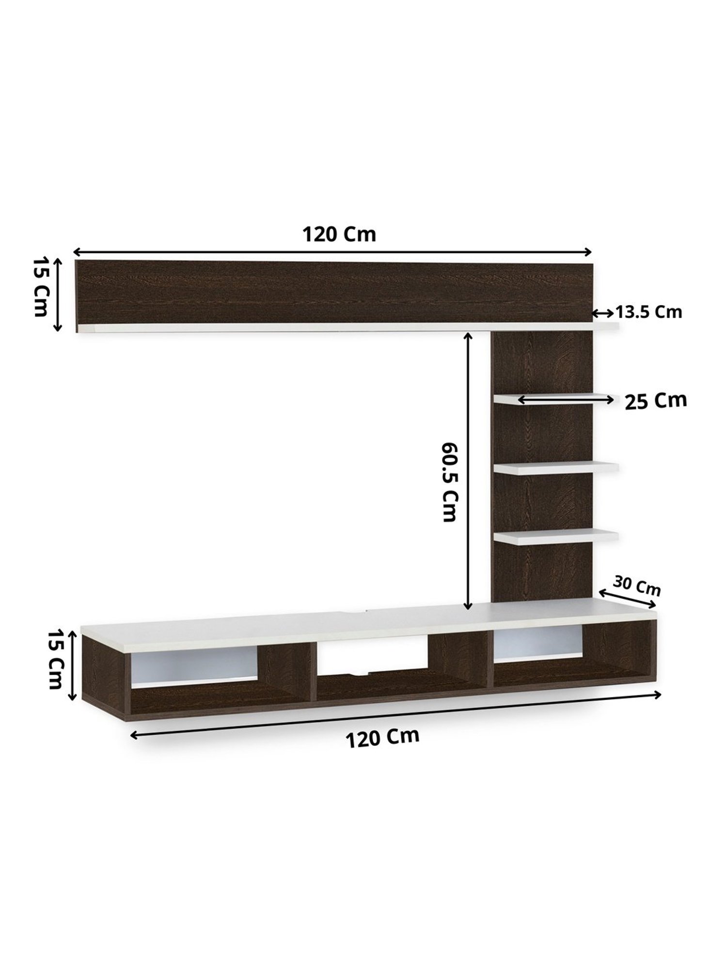 Delite Kom Flex Flowery Wenge & Acacia Dark Engineered Wood TV Entertainment Unit