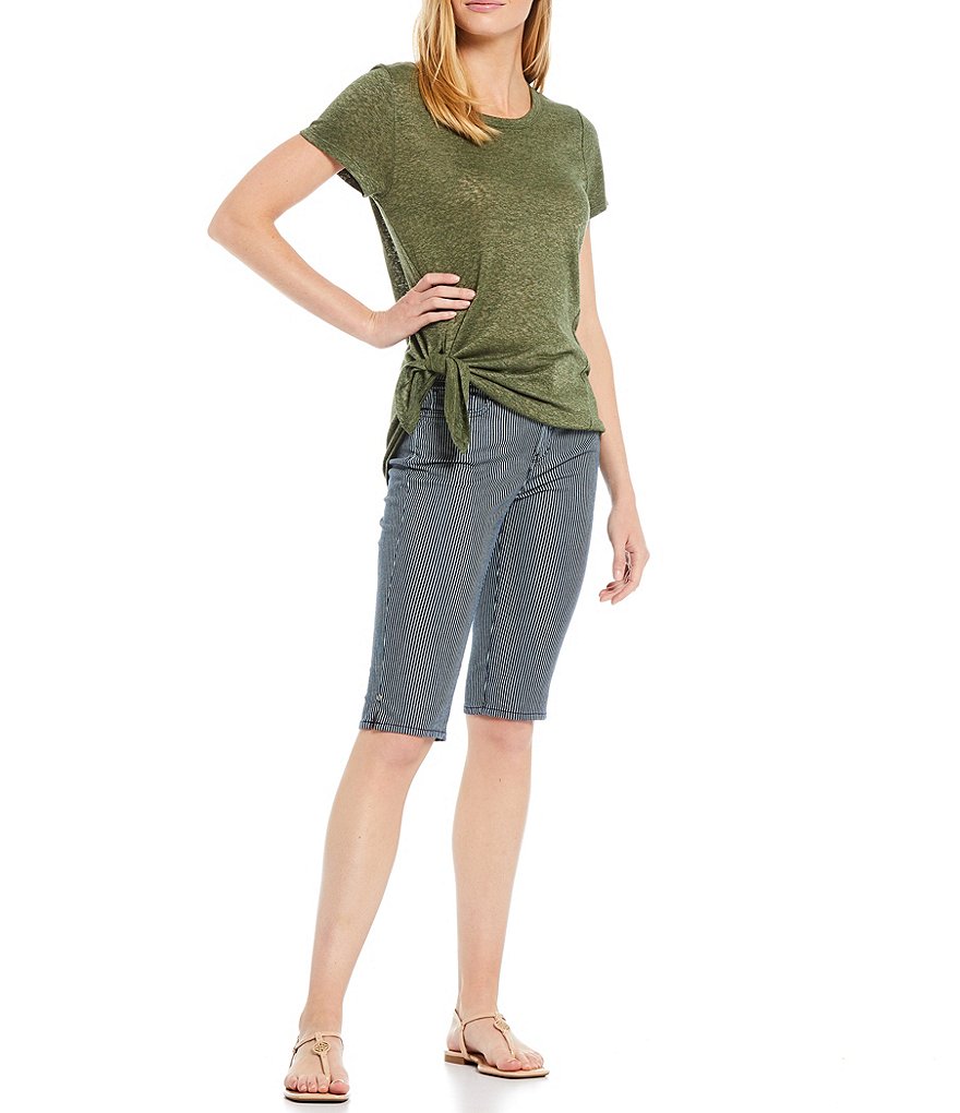 NYDJ Railroad Riveted Side Slit Capri Jeans