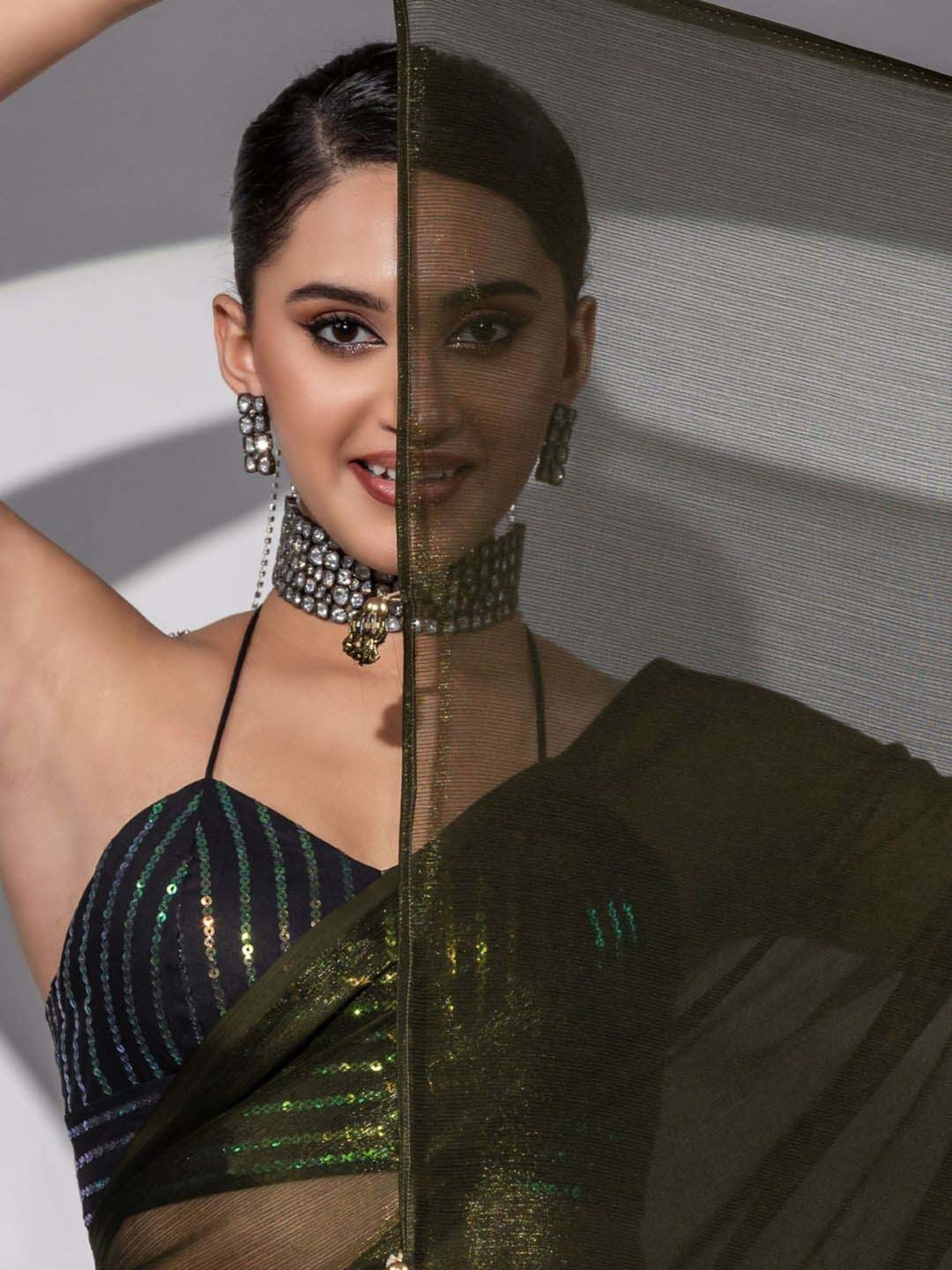 Swtantra Black Cotton Embellished Readymade Blouse