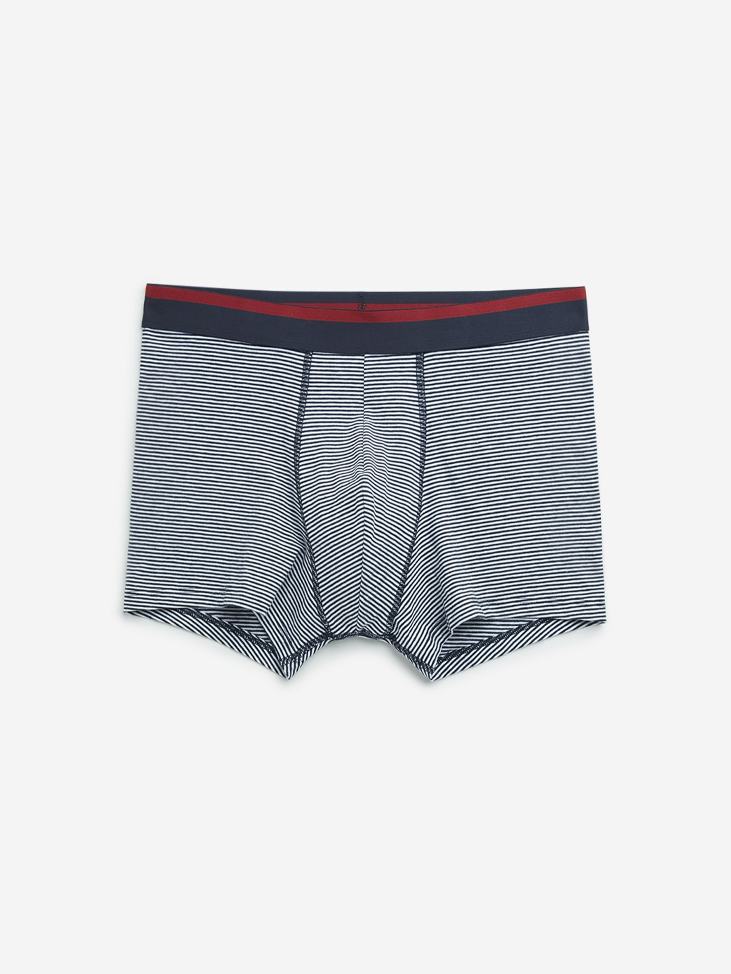 WES Lounge by Westside Red Striped Cotton Blend Trunks - Pack of 3