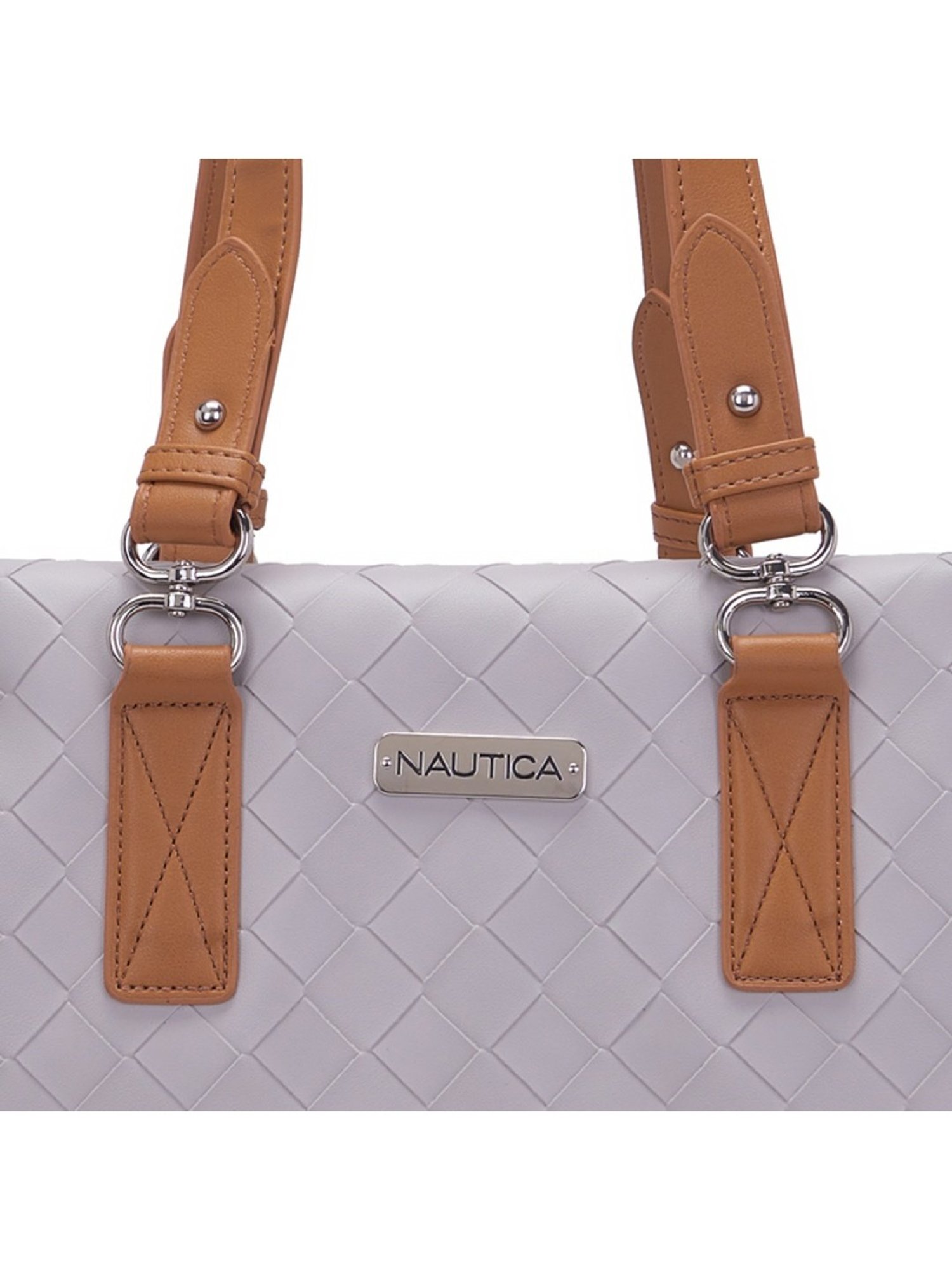 Nautica Grey & Taupe Textured Medium Tote Handbag
