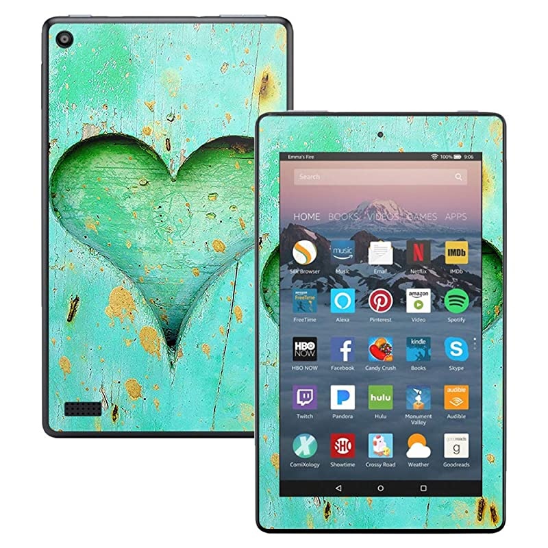 Skin Compatible with  Kindle Fire 7 2017 Heartwood | Protective Durable and Unique Vinyl Decal wrap Cover | Easy to Apply Remove and Change Styles | Made in The USA