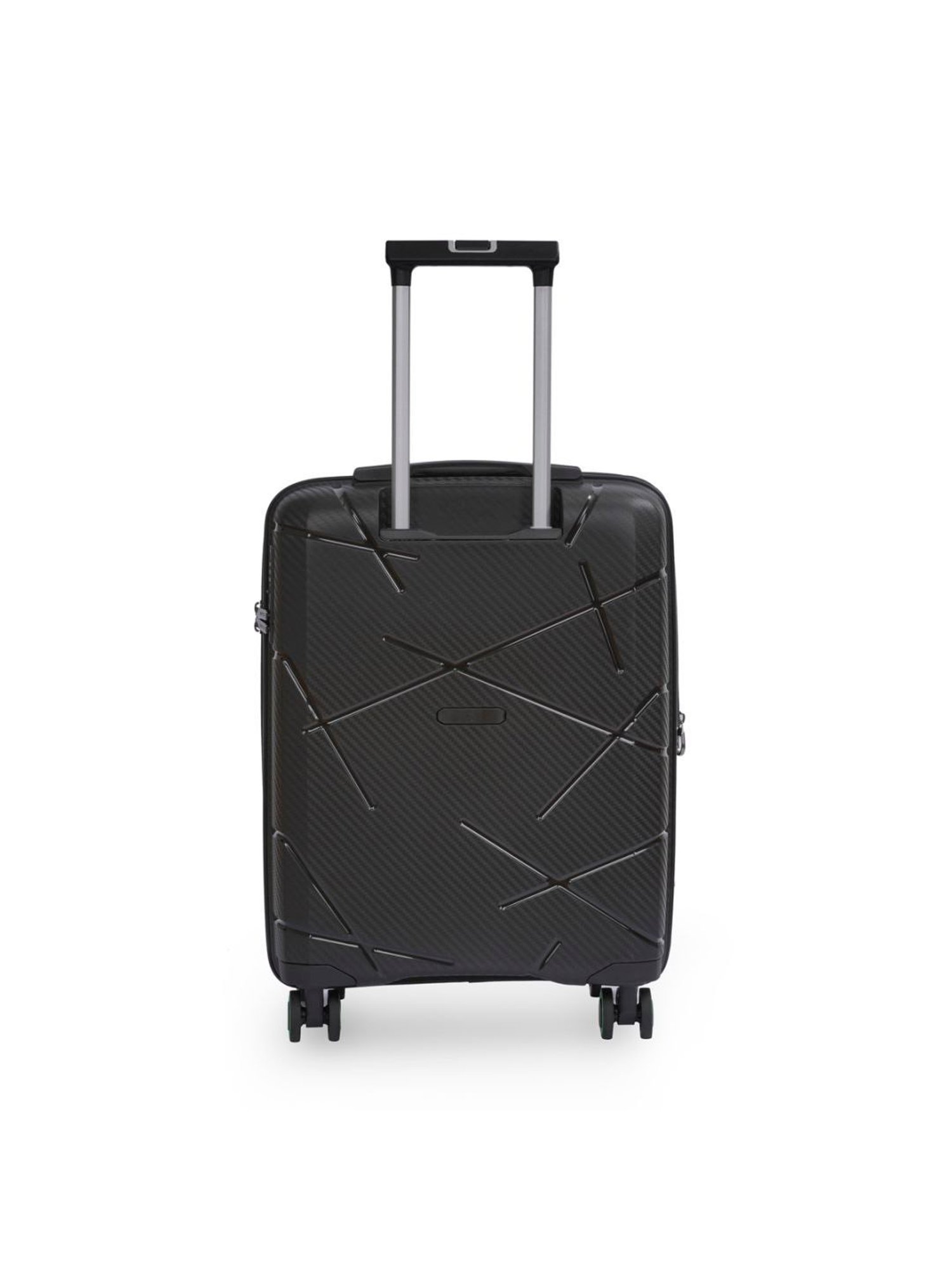 United Colors of Benetton Moonstone Black Textured Hard Medium Trolley Bag - 68 Cm