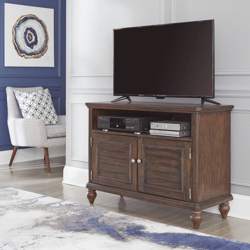 46" Southport Entertainment Stand Dark Aged Oak - Home Styles