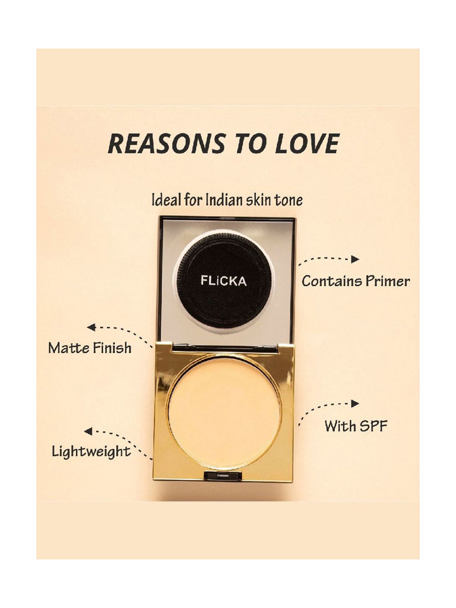 FLiCKA Cover To Conquer Compact 02 Beige - 9 gm