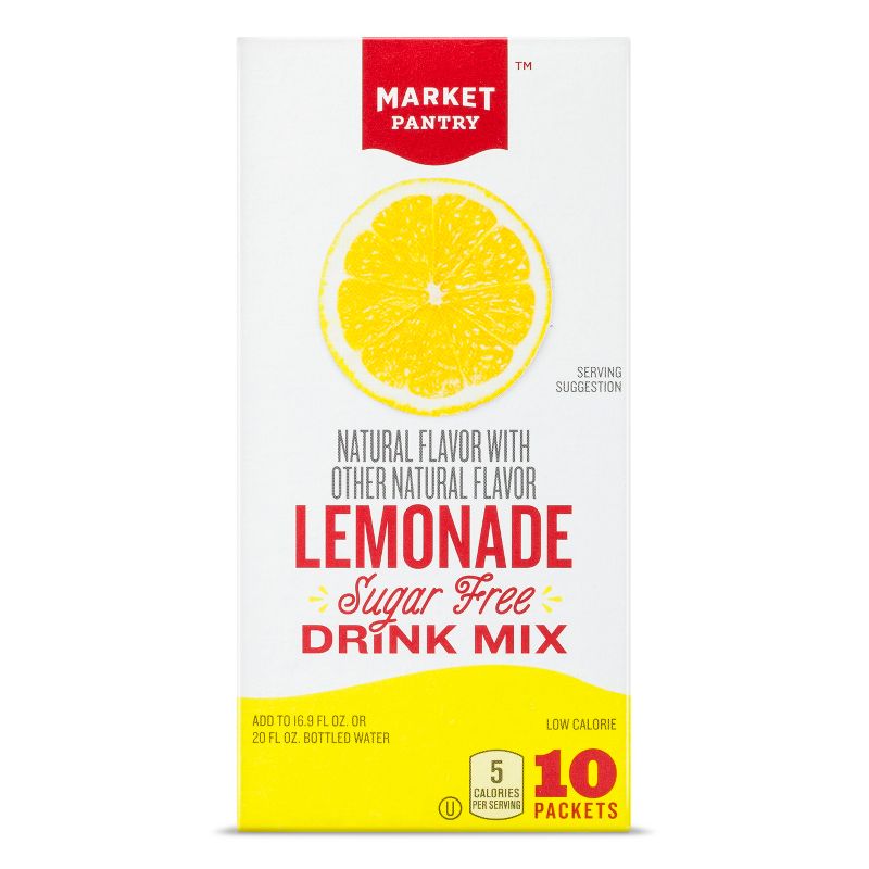 Sugar-Free Lemonade Drink Mix - 10ct/0.14oz Pouches - Market Pantry™
