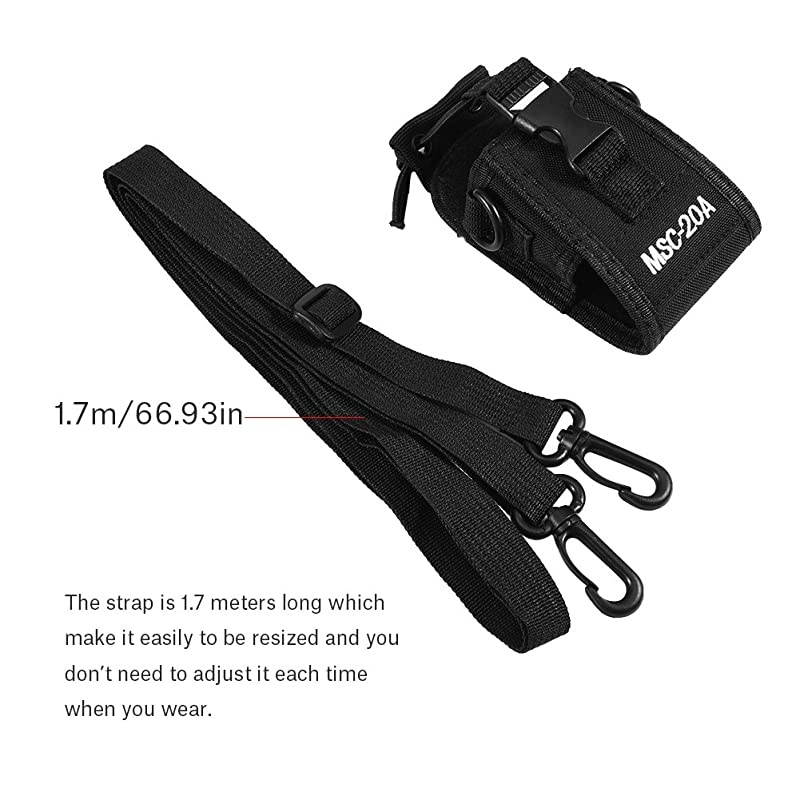 Universal Walkie Talkie Nylon Belt Case Bag with Adjustable Shoulder Strap Two Way Radio Holder Holster Case MSC20A for KenwoodMotorola HYT TwoWay Radio