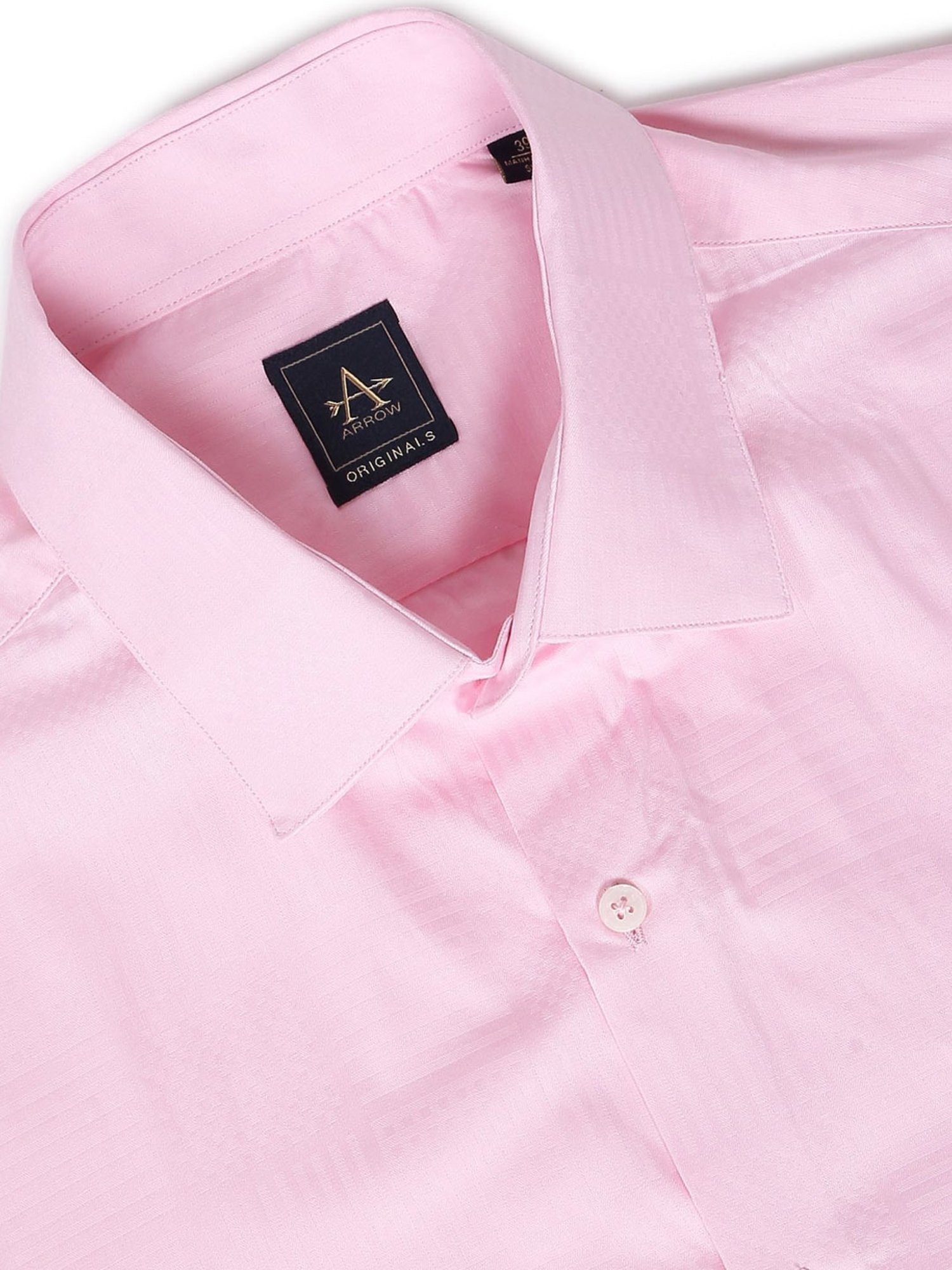 Arrow Medium Pink Cotton Slim Fit Texture Shirt