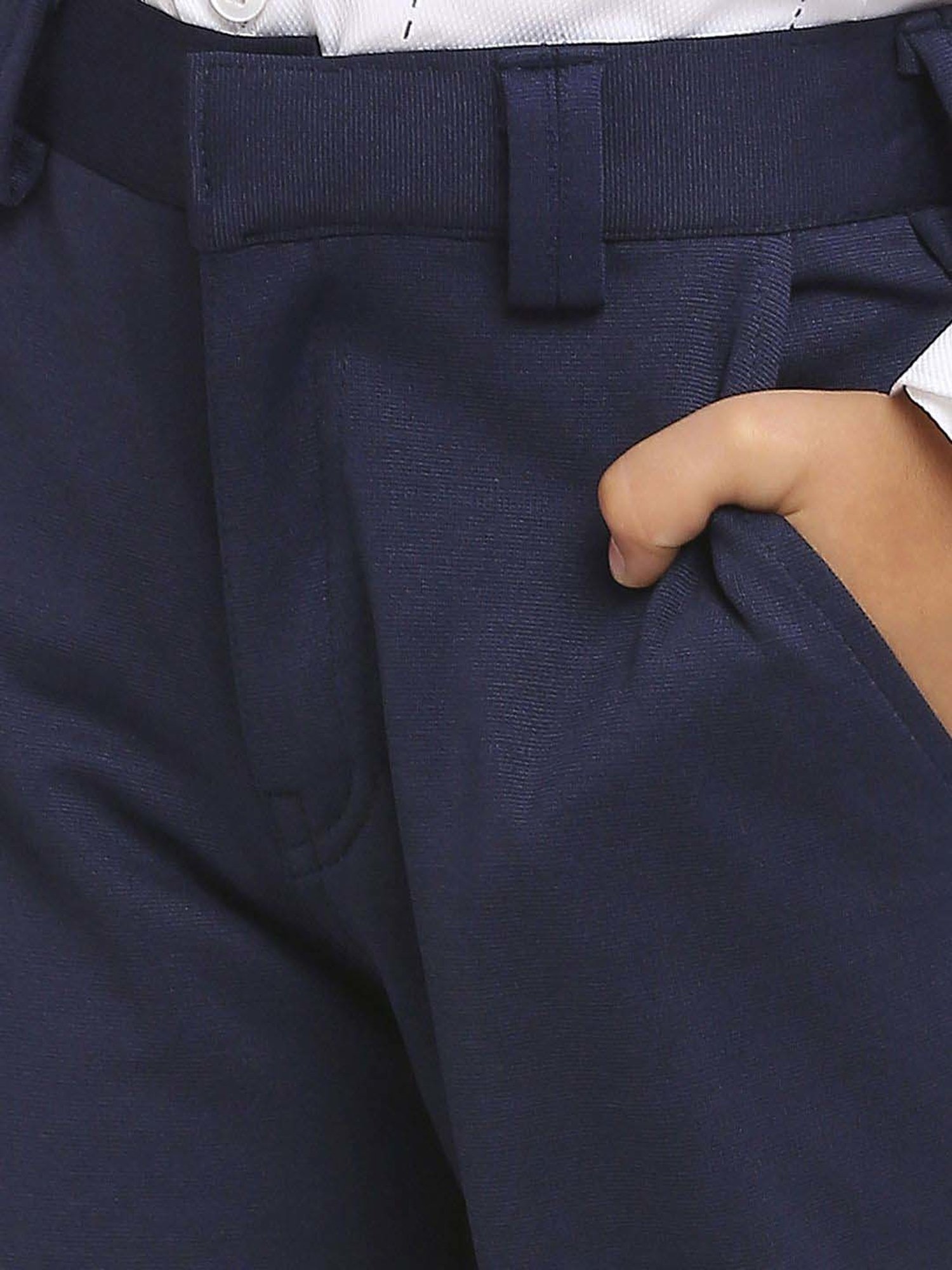 Kids Island Boys Blue Solid Full Sleeves Suit Set