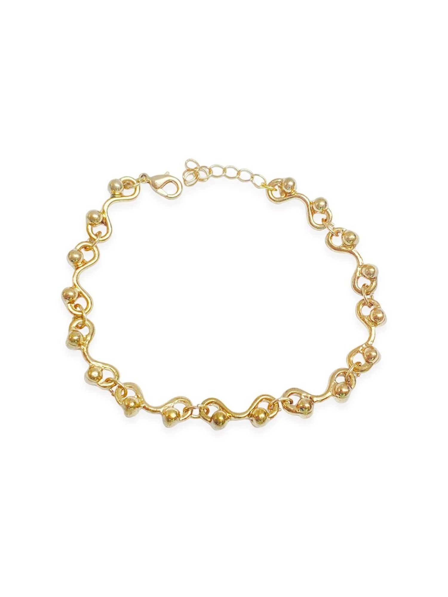 OOMPH Golden Tone "S" Shape Latest Stylish Link Chain Bracelet for Women