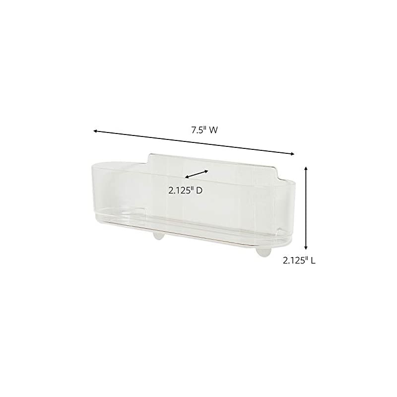 Medium Caddy, Clear, with 4 Clear Indoor Strips, Organize Damage-Free