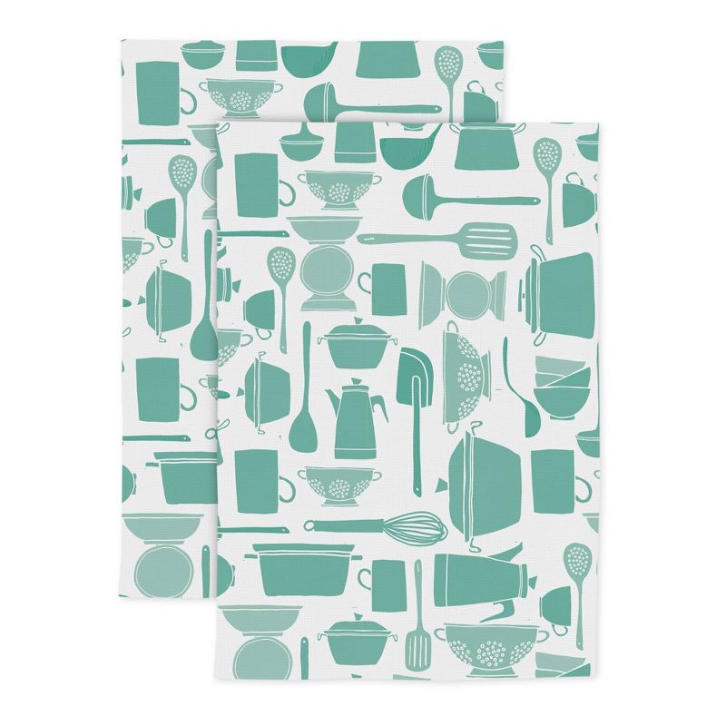 2pk Cotton Designer Pinch 'N Dash Kitchen Towels - MU Kitchen