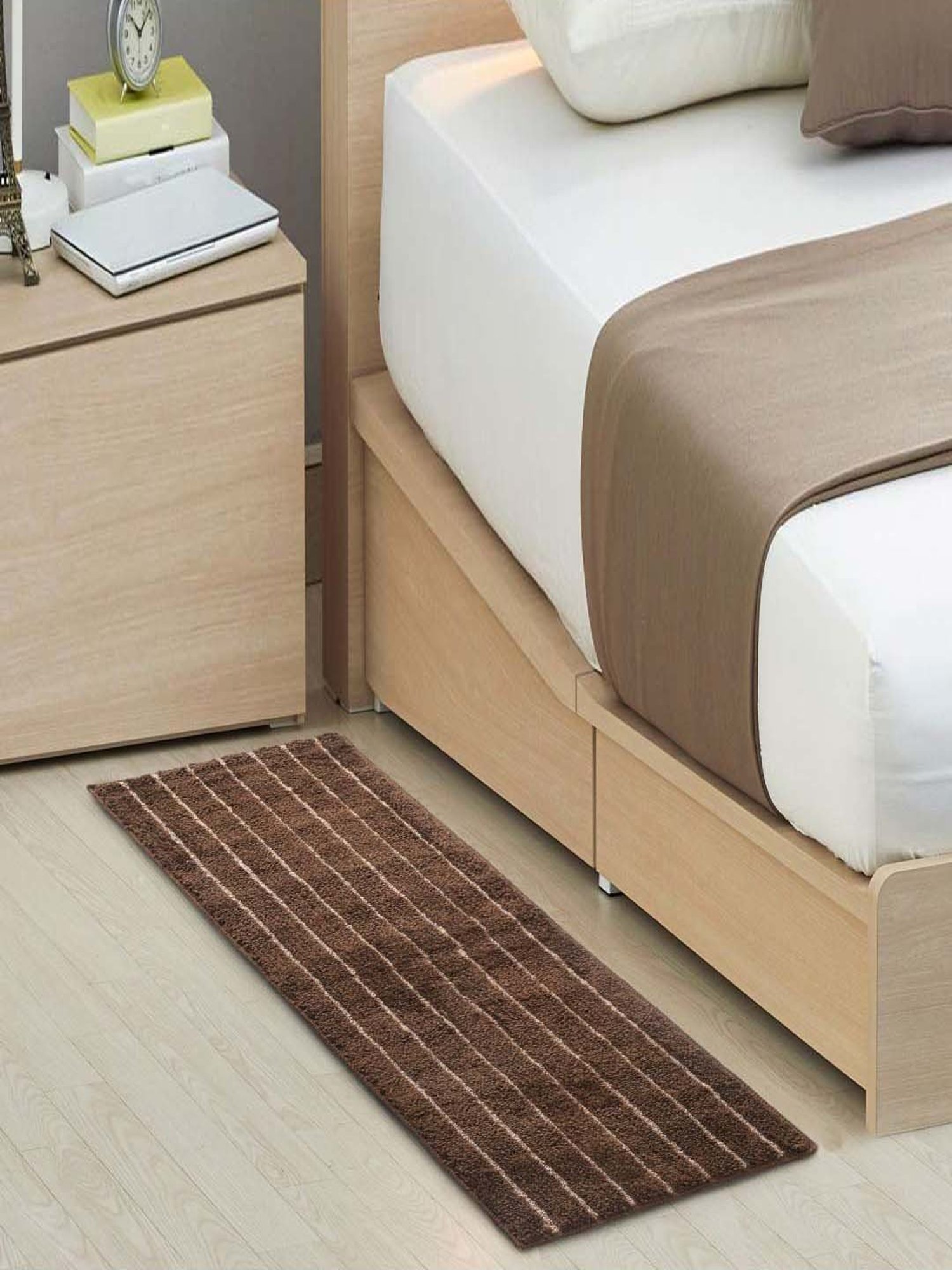 Saral Home Brown Microfibre Small Antiskid & Washable Power Runner