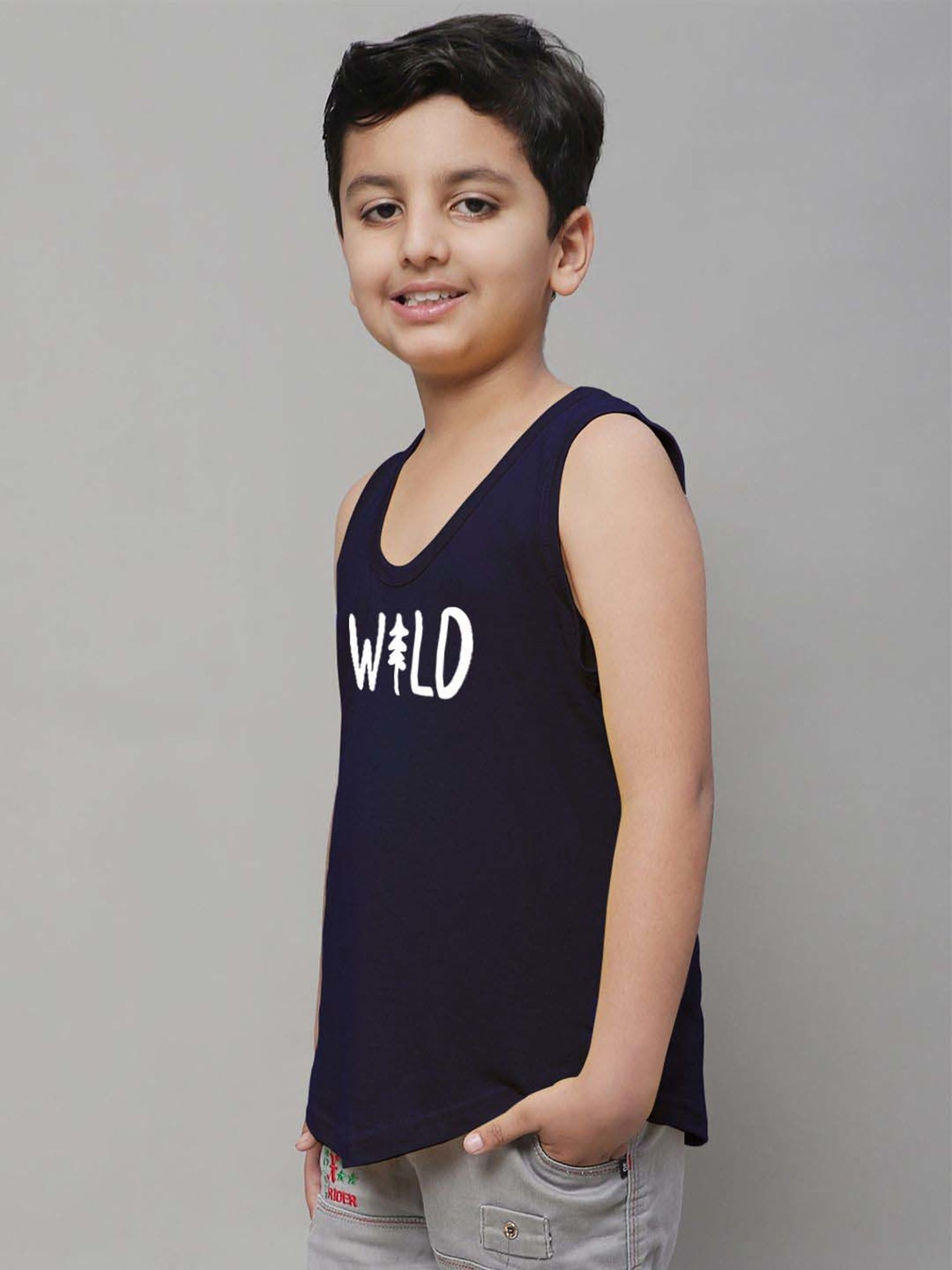 Palm Tree Kids White Printed Vest