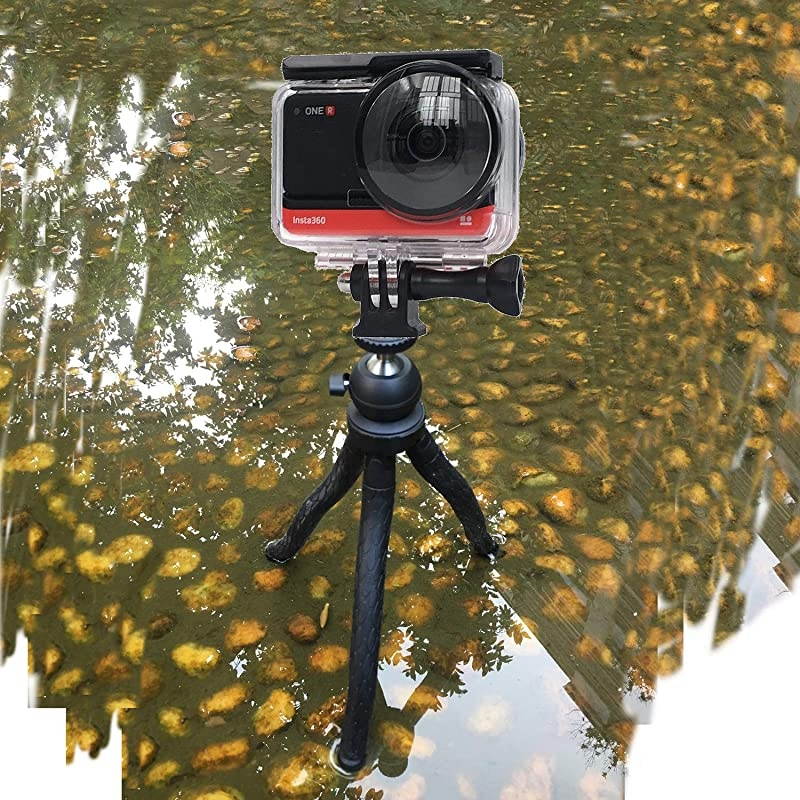 Flexible Monopod Gooseneck Jaws Flex Clamp Mount Compatible with Insta360 one X2/ One R/Samsung Gear 360/ Ricoh Theta V 360/ Digital Cameras