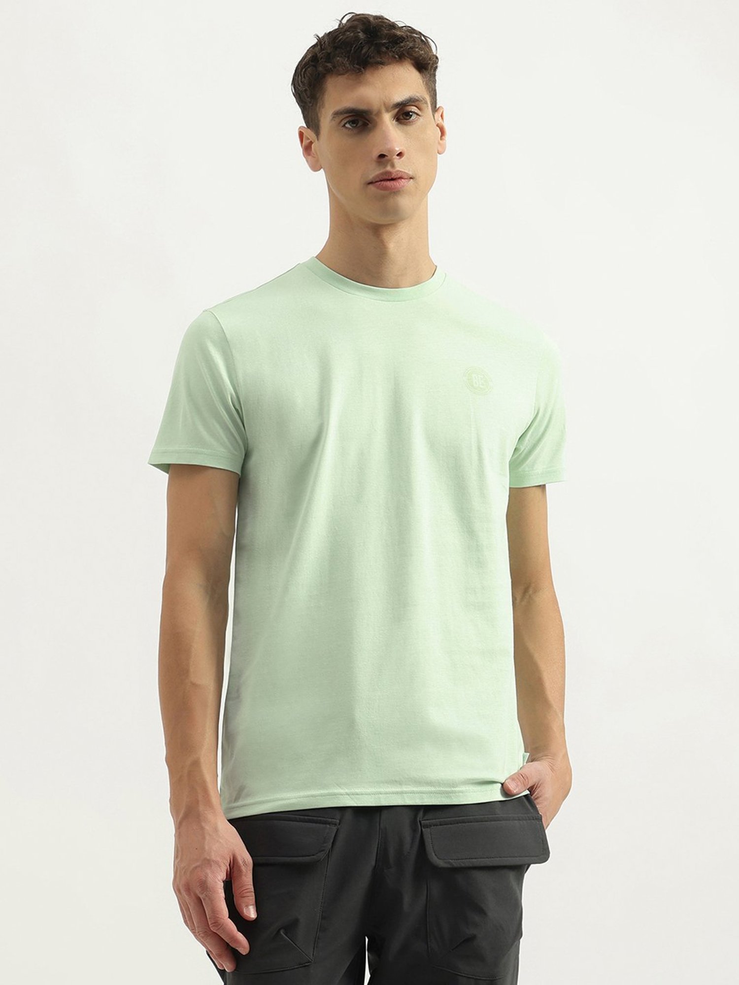 United Colors Of Benetton Green Pure Cotton Regular Printed T-Shirt