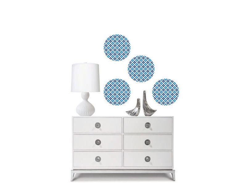 Carnaby Dots Blue Geometric Circle Wall Accent Stickers - Jonathan Adler..