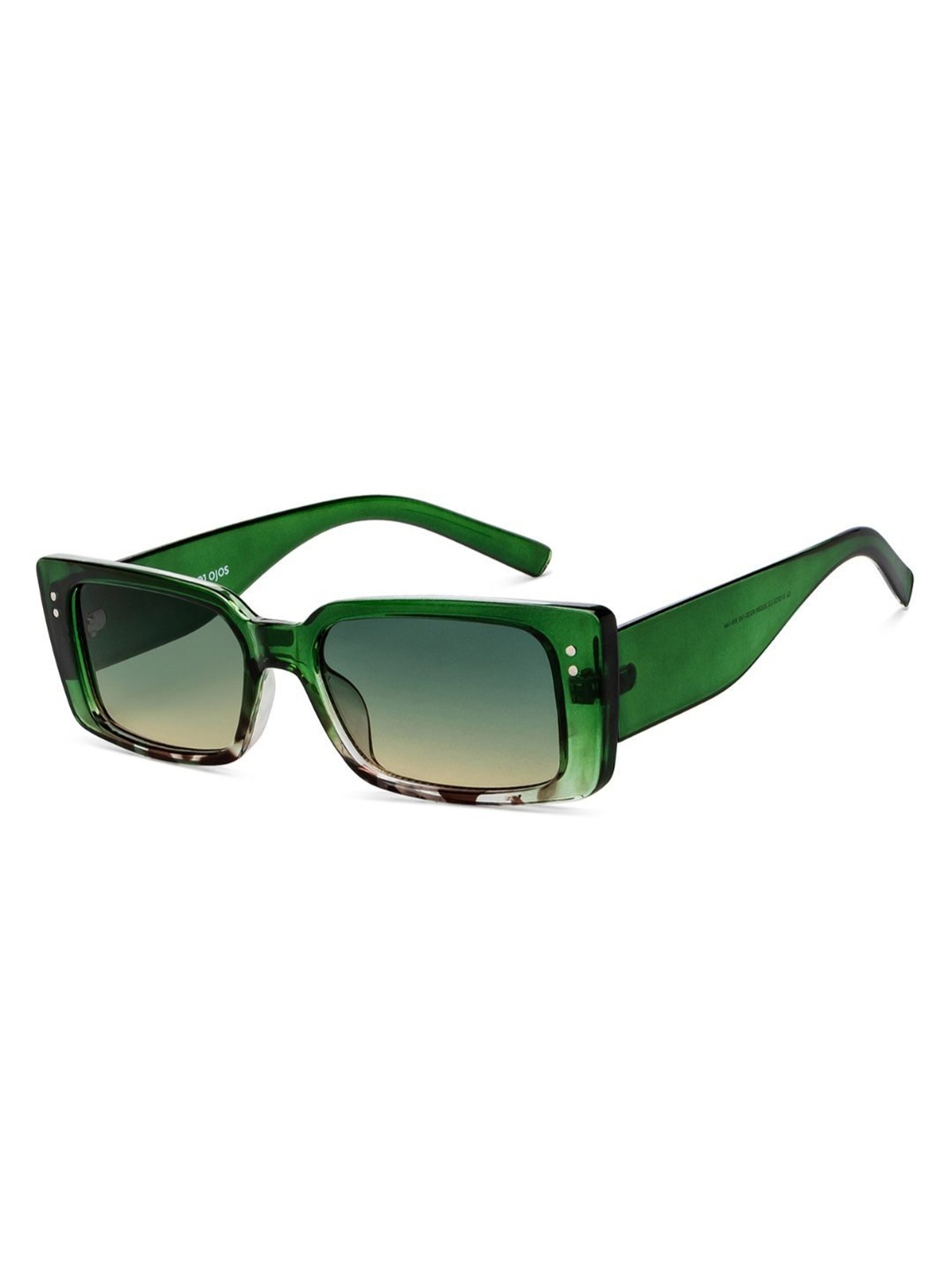 OJOS Green Rectangular Polarised and UV Protected Lens Unisex Sunglasses