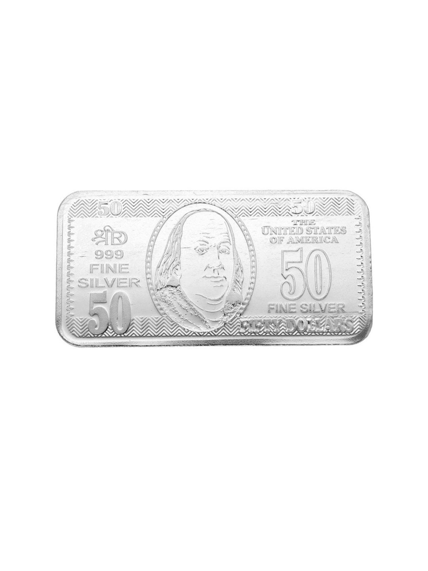 Sri Jagdamba Pearls 50 Dollars 999 50gm Silver Bar