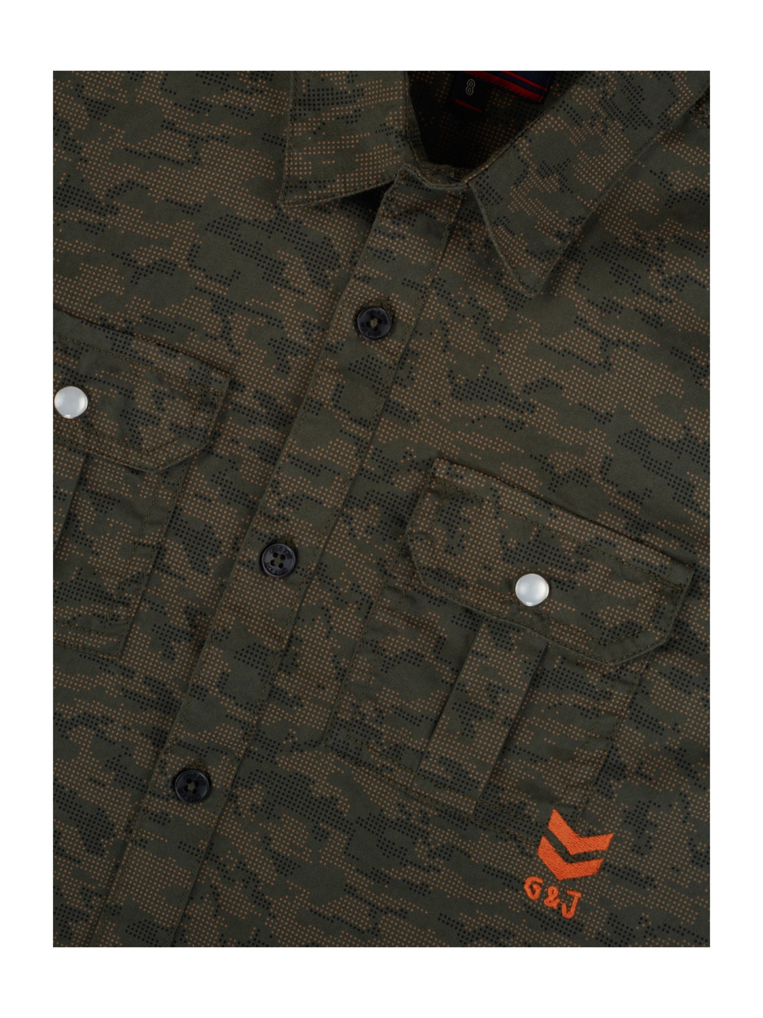 Gini & Jony Kids Green Printed Full Sleeves Shirt