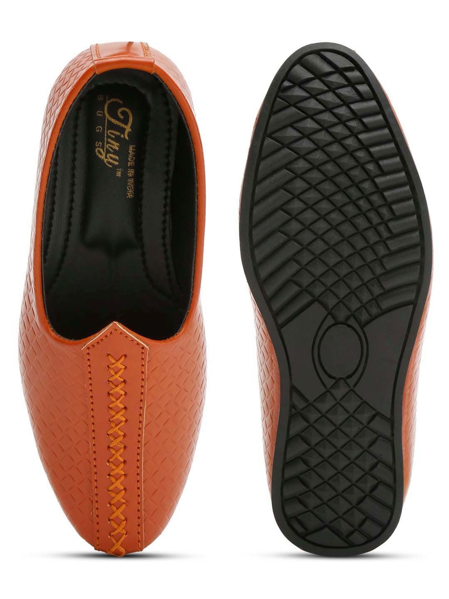 Tiny Bugs Kids Tan Mojari Shoes