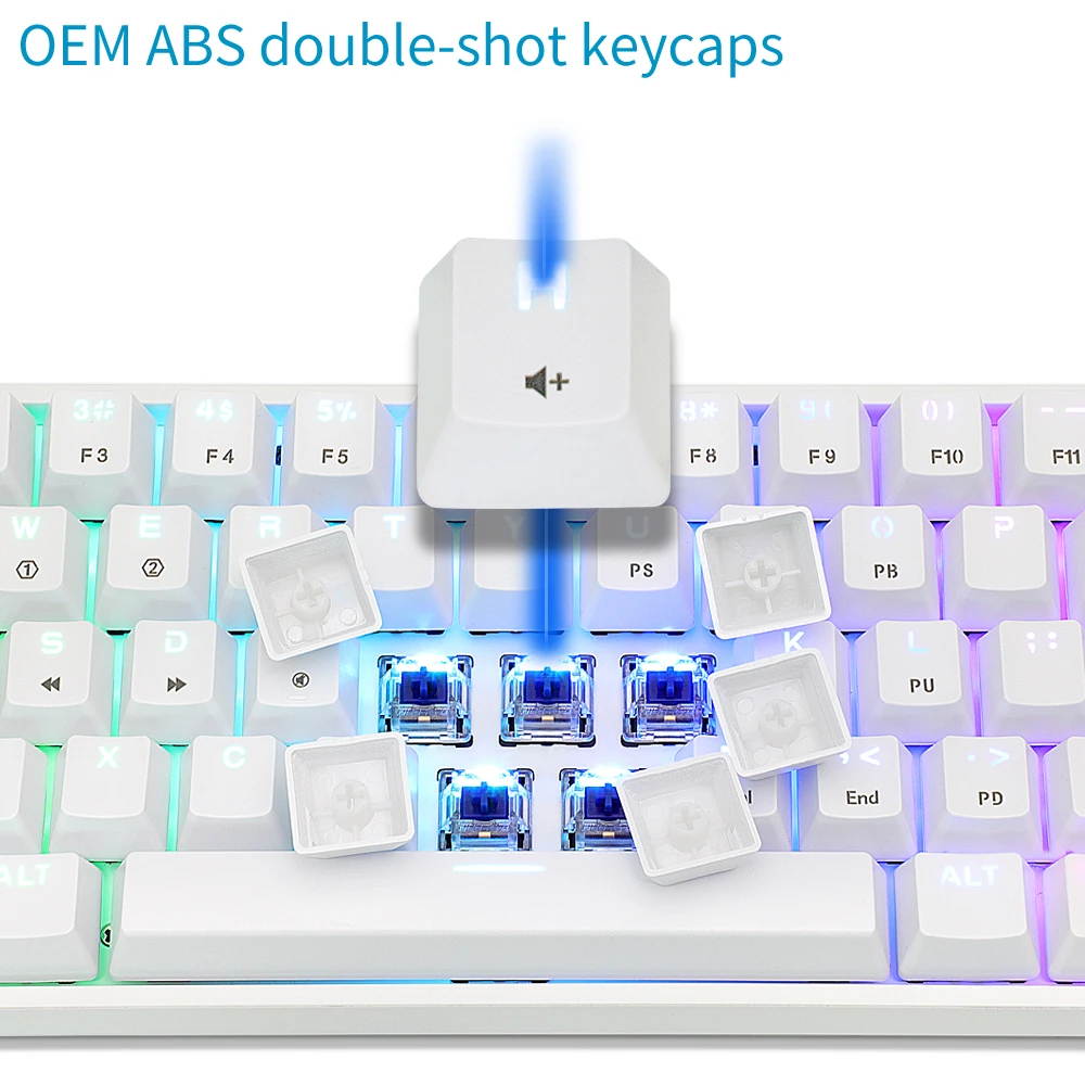 Geek Customized GK61 Mechanical Keyboard 61 Keys Hot Swappable Gateron Optical Switch RGB Type-C Wired Programmable 60% Layout Gaming Keyboard