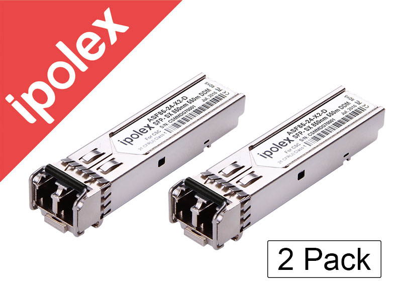 1.25Gb/s SFP Module Compatible Ubiquiti UF-MM-1G Transceiver, MMF, 850nm, 550m, 2 Pack