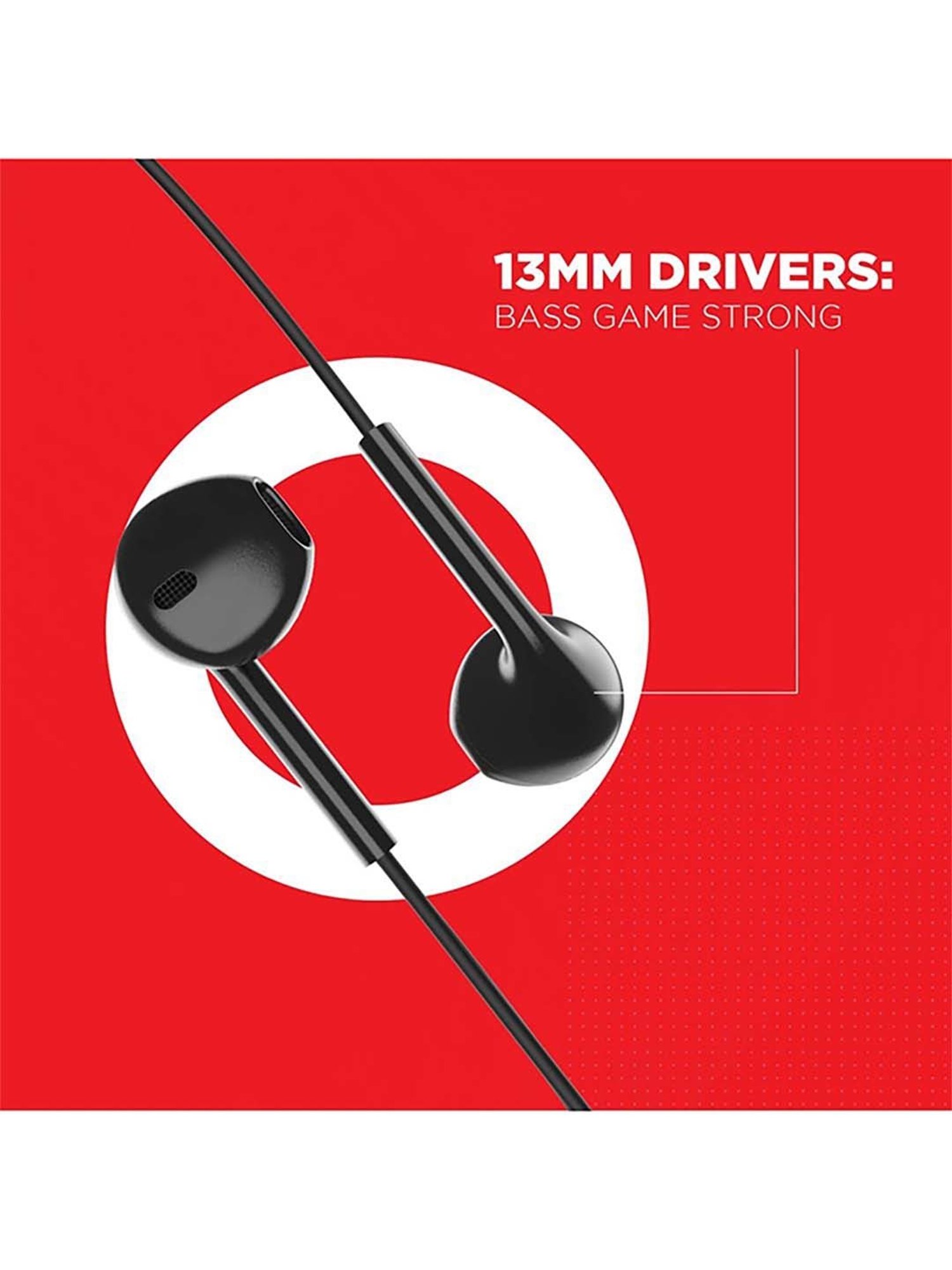 boAt Bassheads 105 Wired in Ear Earphones with Mic (Black)