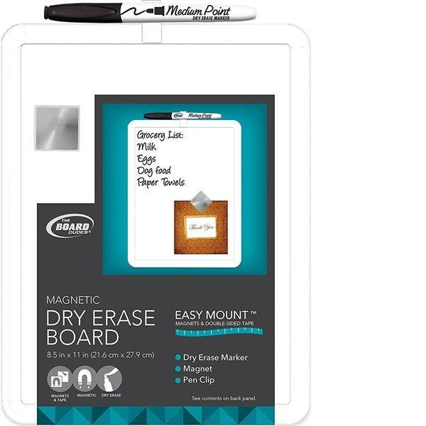 The Board Dudes Magnetic Dry-Erase Board, 8-1/2"x11", White Frame CXT43