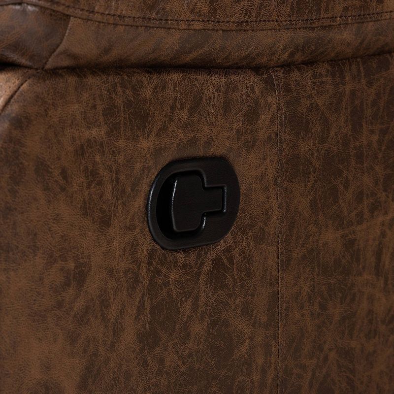 Faux Leather Accent Chair and Ottoman Charcoal Gray - EveryRoom