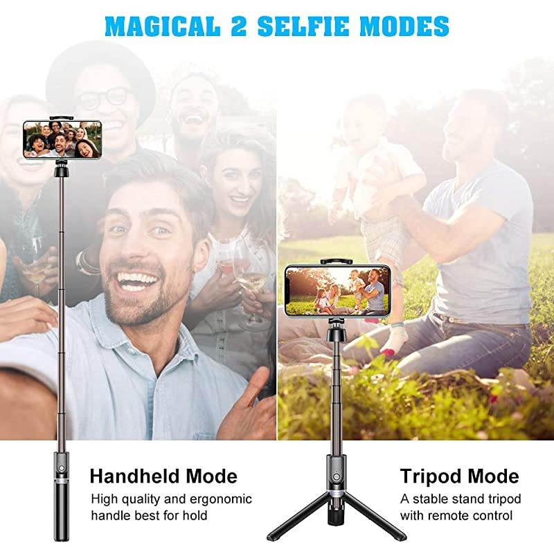 Bluetooth Selfie Stick Tripod Mini Extendable 3 in 1 Aluminum Phone Tripod Selfie Stick with Wireless Remote for iPhone 11 Pro Max11 Pro11XSXS MaxXRX88 Plus76 Galaxy S10S9S8 More