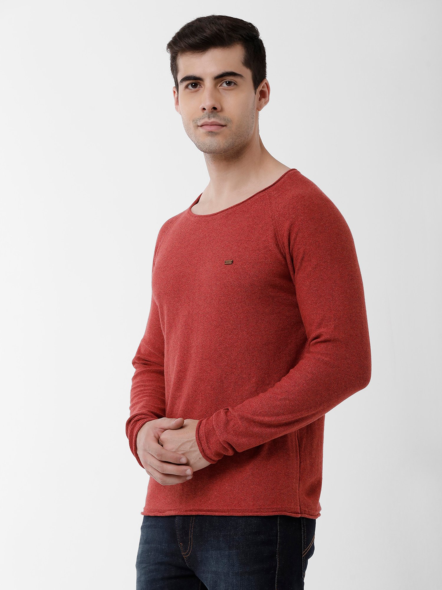 Identiti Red Slim Fit Pullover