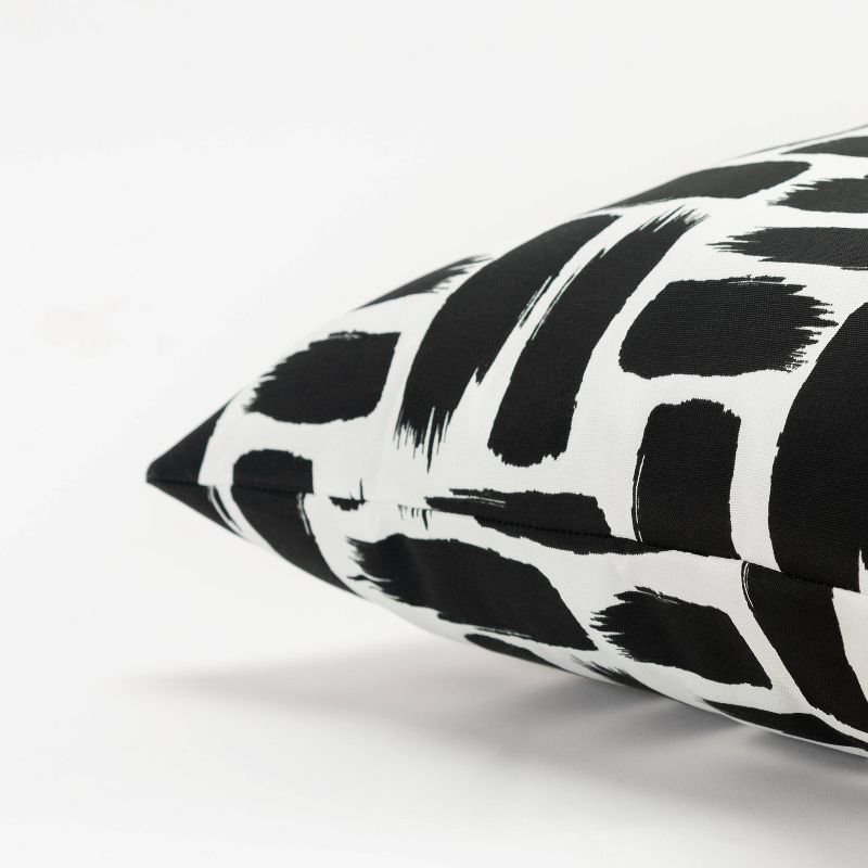 22"x22" Oversize Poly-Filled Striped Indoor/Outdoor Square Throw Pillow Black - Rizzy Home