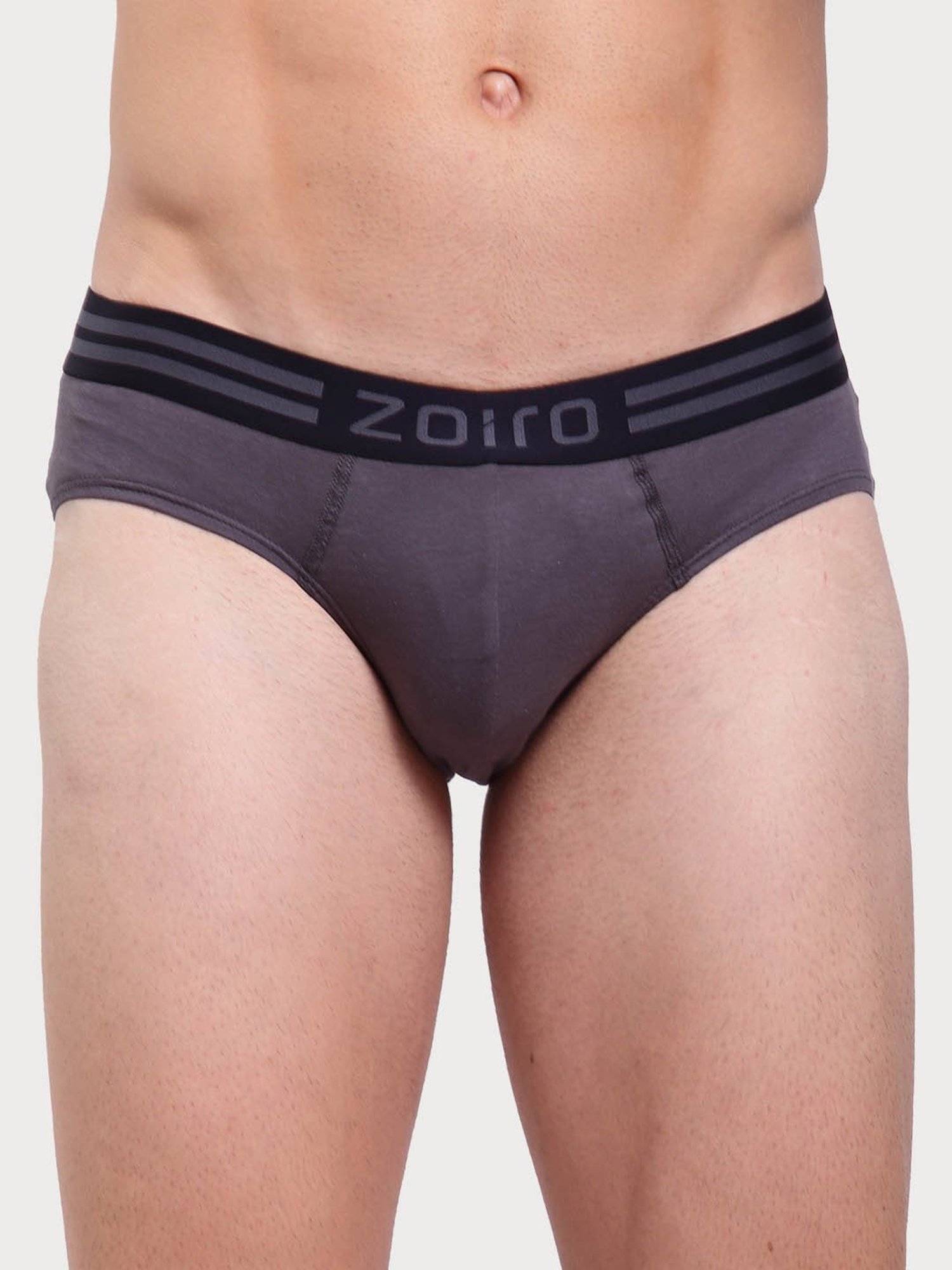 Zoiro Smoked Parl & Burgundy Cotton Regular Fit Briefs - Pack Of 2