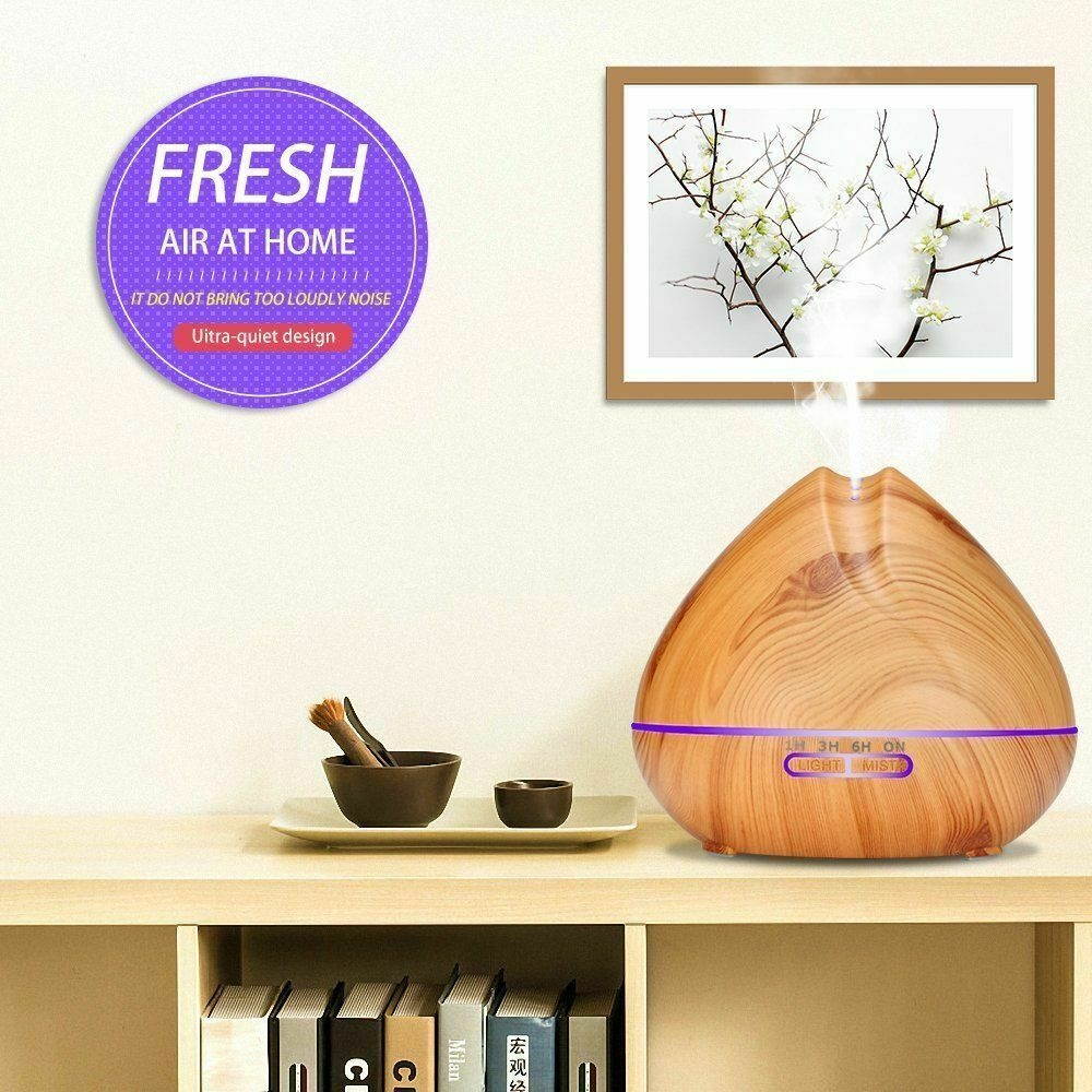 Essential Oil Diffuser 550ml Ultrasonic Aroma Diffuser Cool Mist Humidifier 7LED
