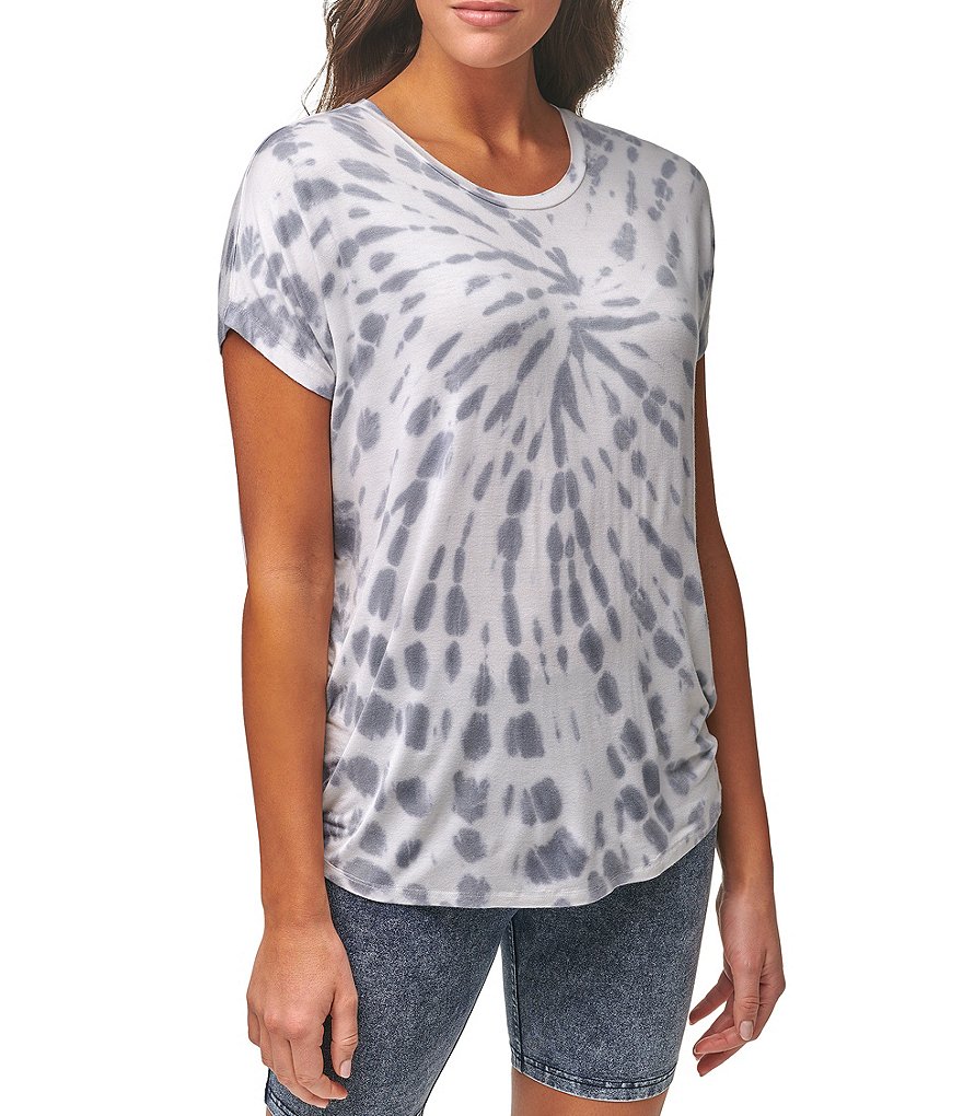 Karen Kane Short Sleeve Tie-Dye Hoodie