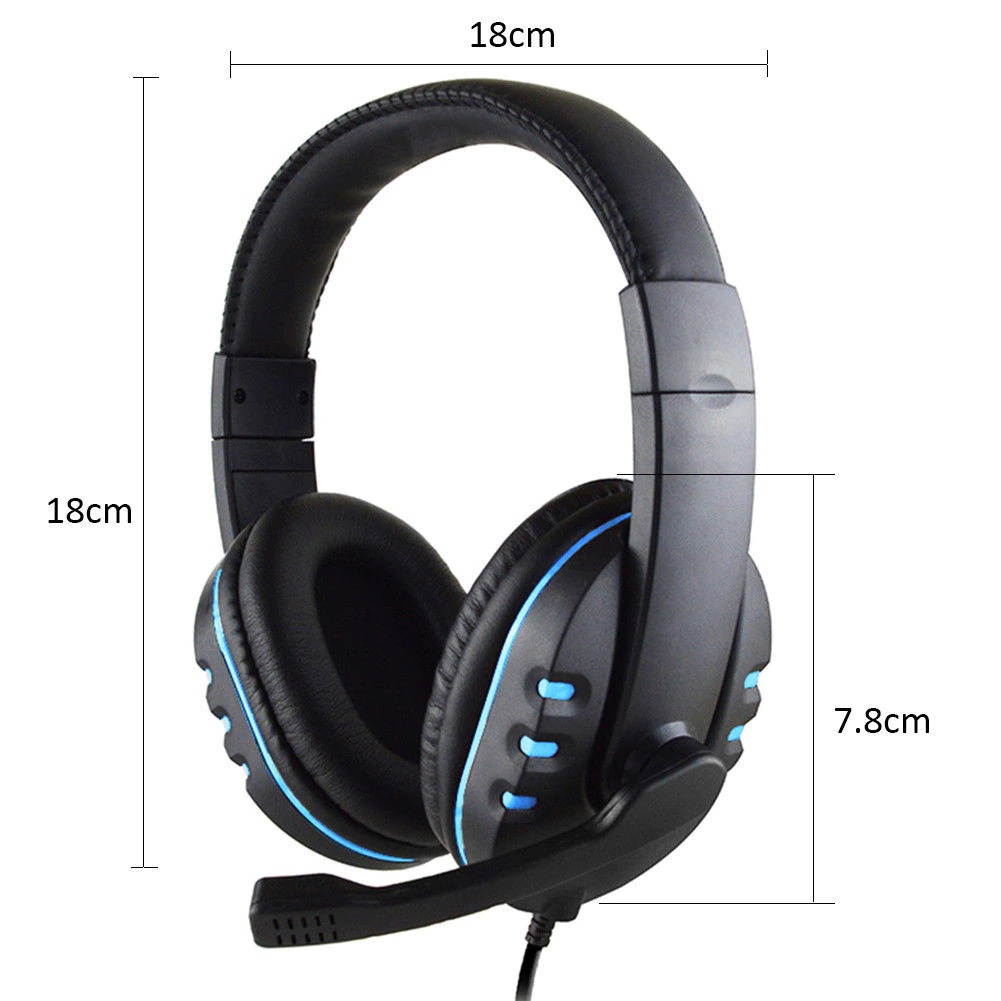 Wired Stereo Headset For PS4 Gaming Comfortable Headphone with Hi Sound Quality Stability Omnidirectional Micphone 20 hz-2khz